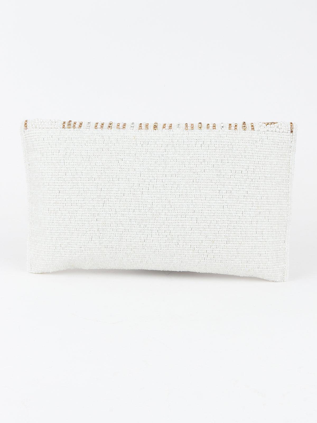 Odette Women White Graceful Envelope Clutch! - Image 5