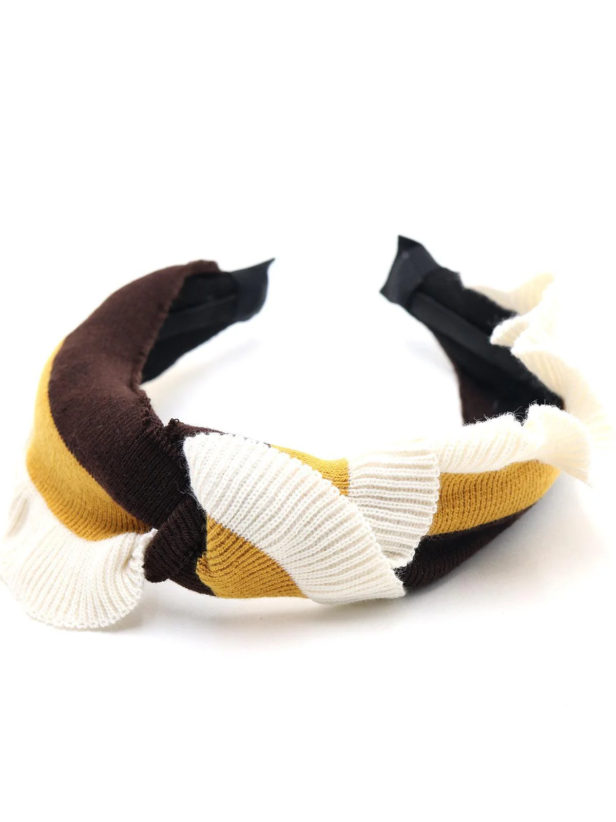 Odette Women Woollen Twist Tri-Colour Hair Band - Image 4