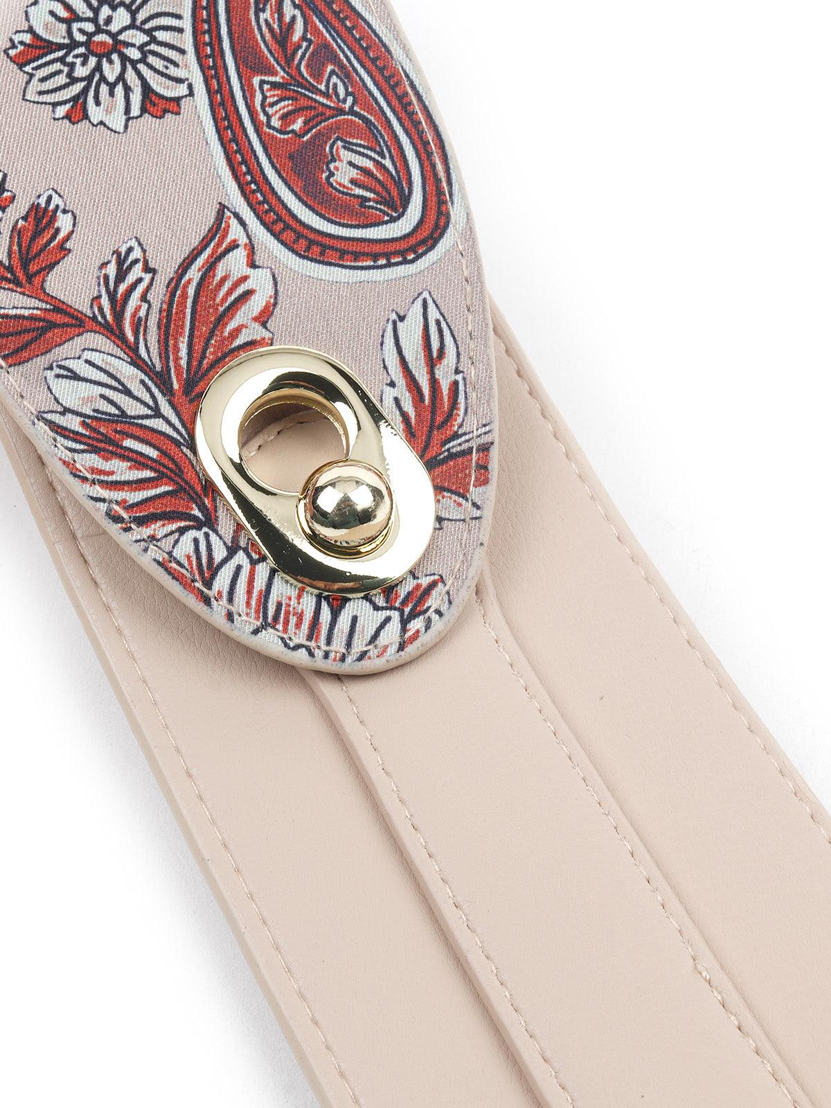 Odette Women Cream Metal Belt - Image 3