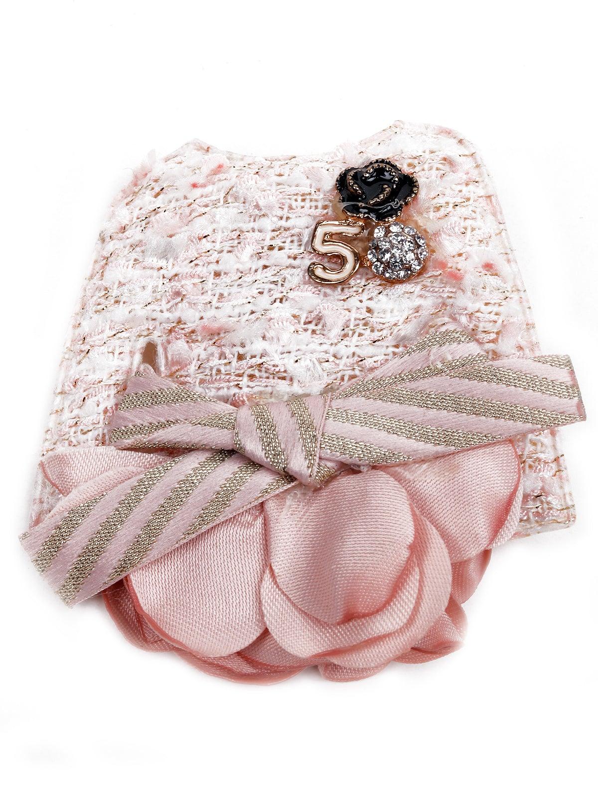 Odette Women Pink Metal Bow Brooch - Image 3