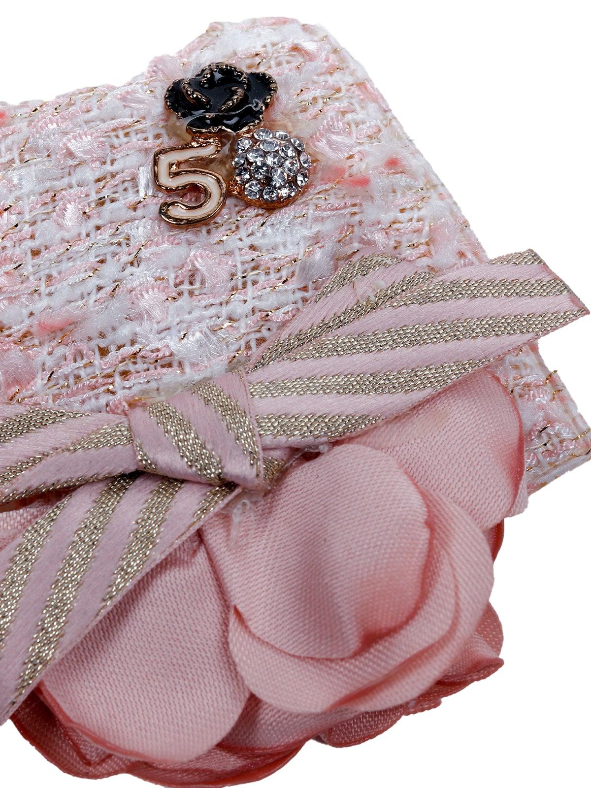 Odette Women Pink Metal Bow Brooch - Image 5