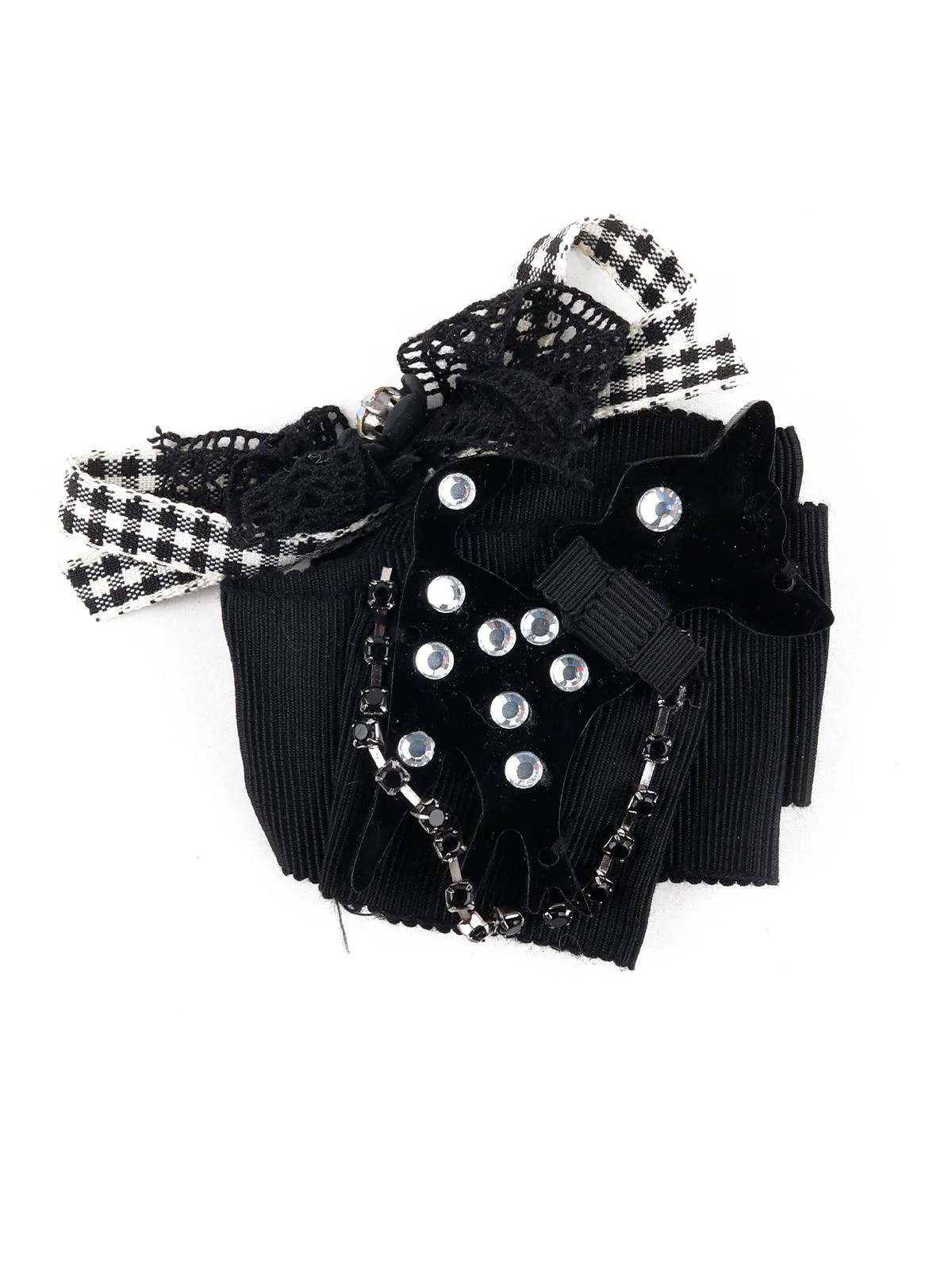 Odette Women Black Ribbon Brooch - Image 3