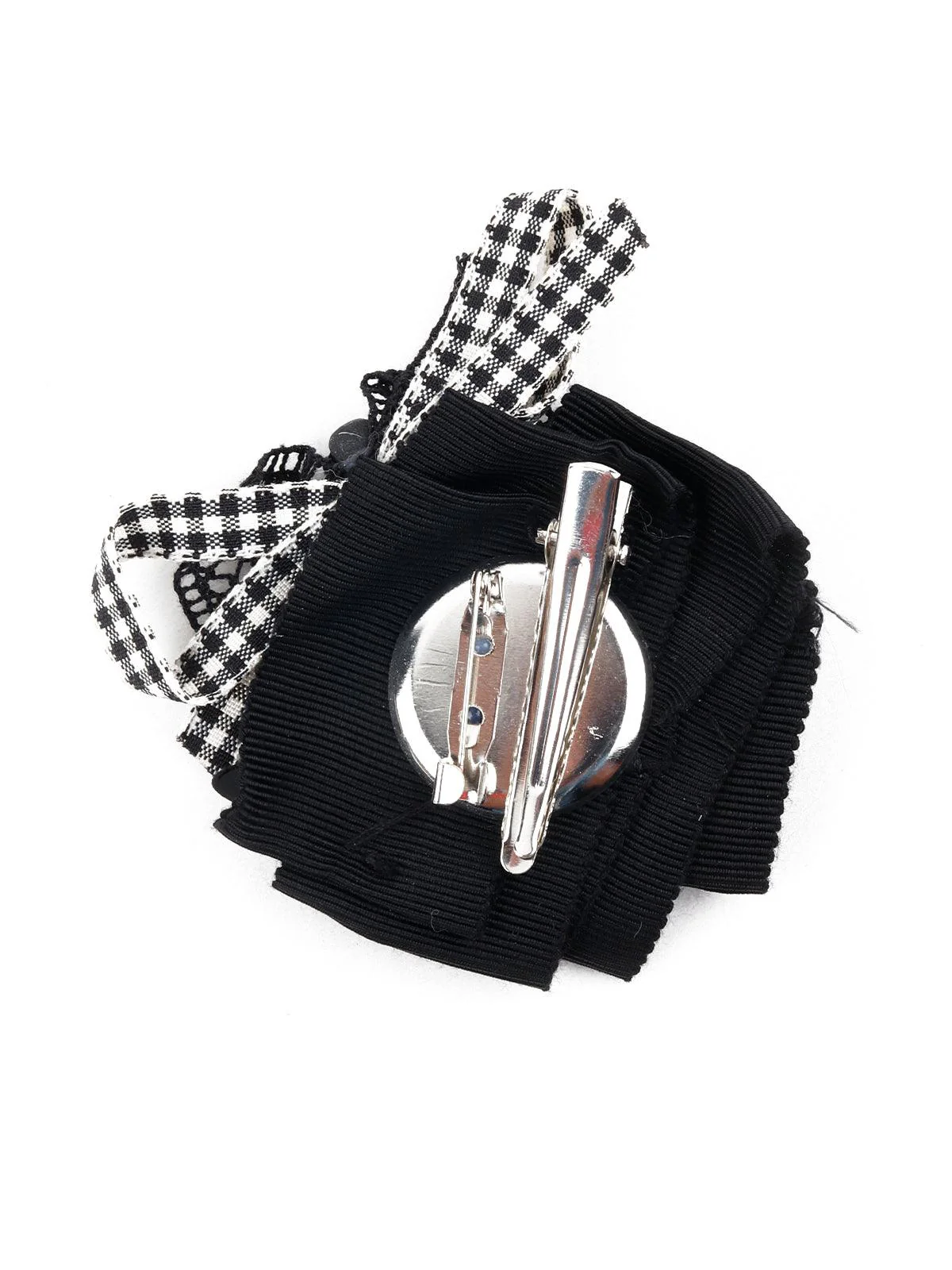 Odette Women Black Ribbon Brooch - Image 6