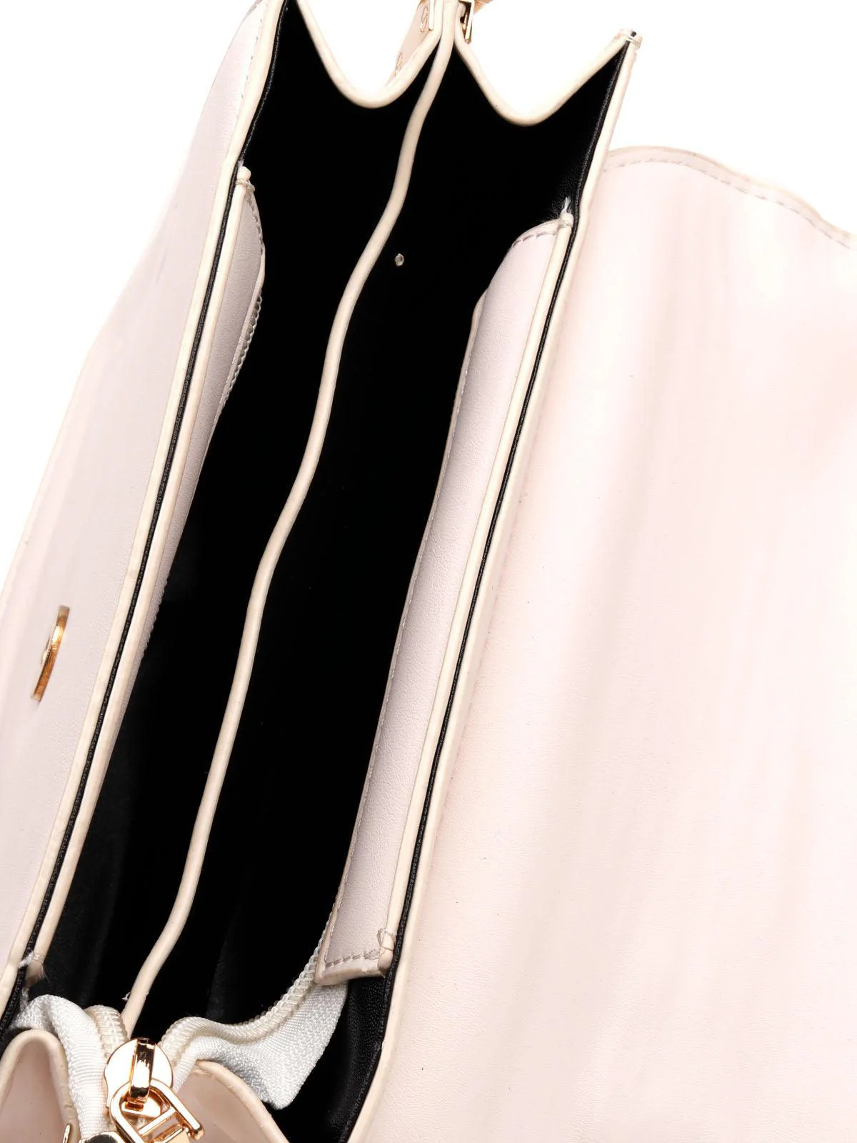 Odette Women Cream Coloured Metal Sling Bag - Image 6