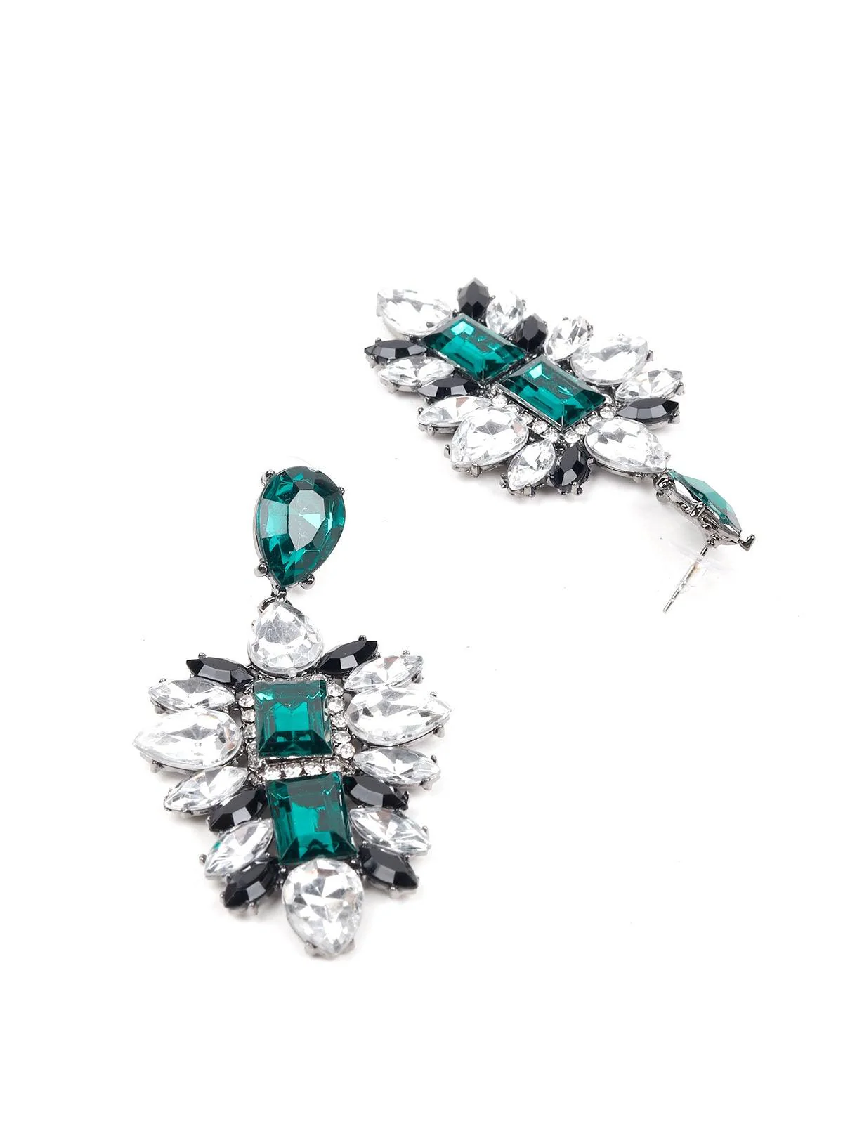 Odette Women Green Metal Earrings - Image 5