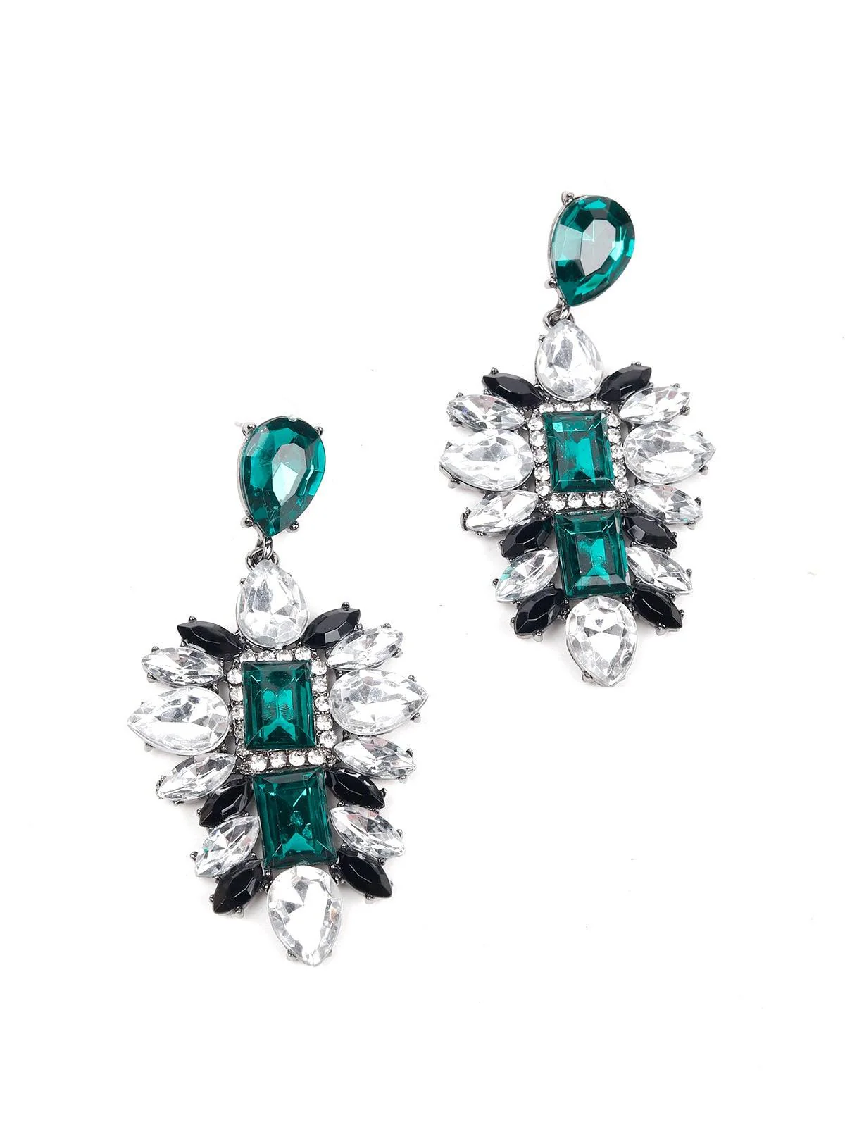 Odette Women Green Metal Earrings - Image 6