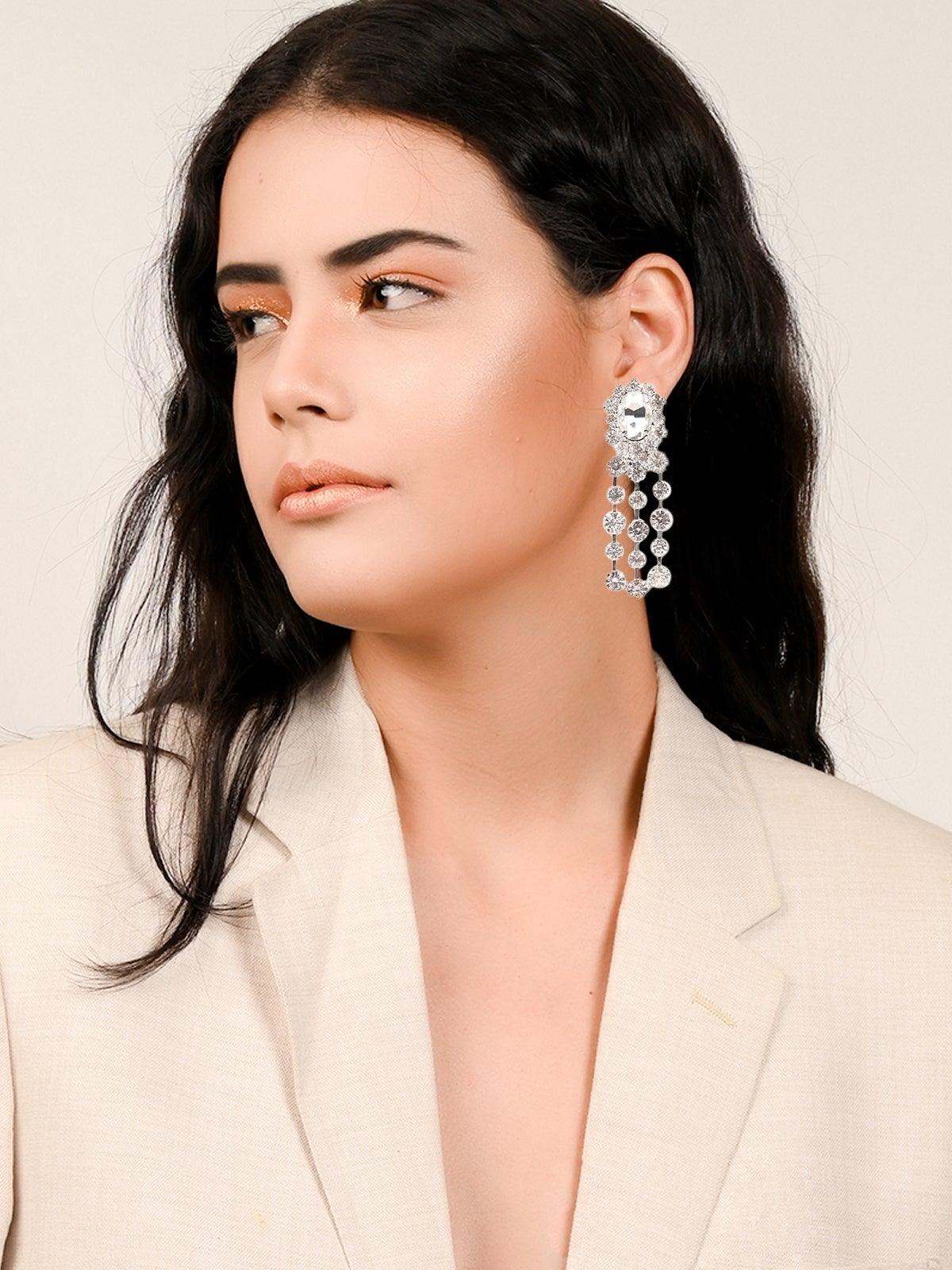 Odette Women Silver Metal Earrings - Image 2