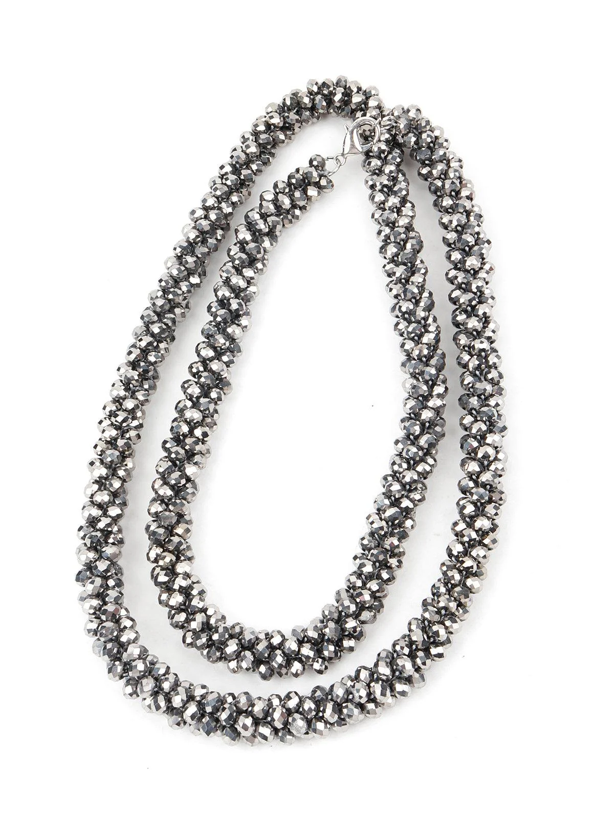 Odette Women Crystal Grey Cut Beads Layered Necklace - Image 3