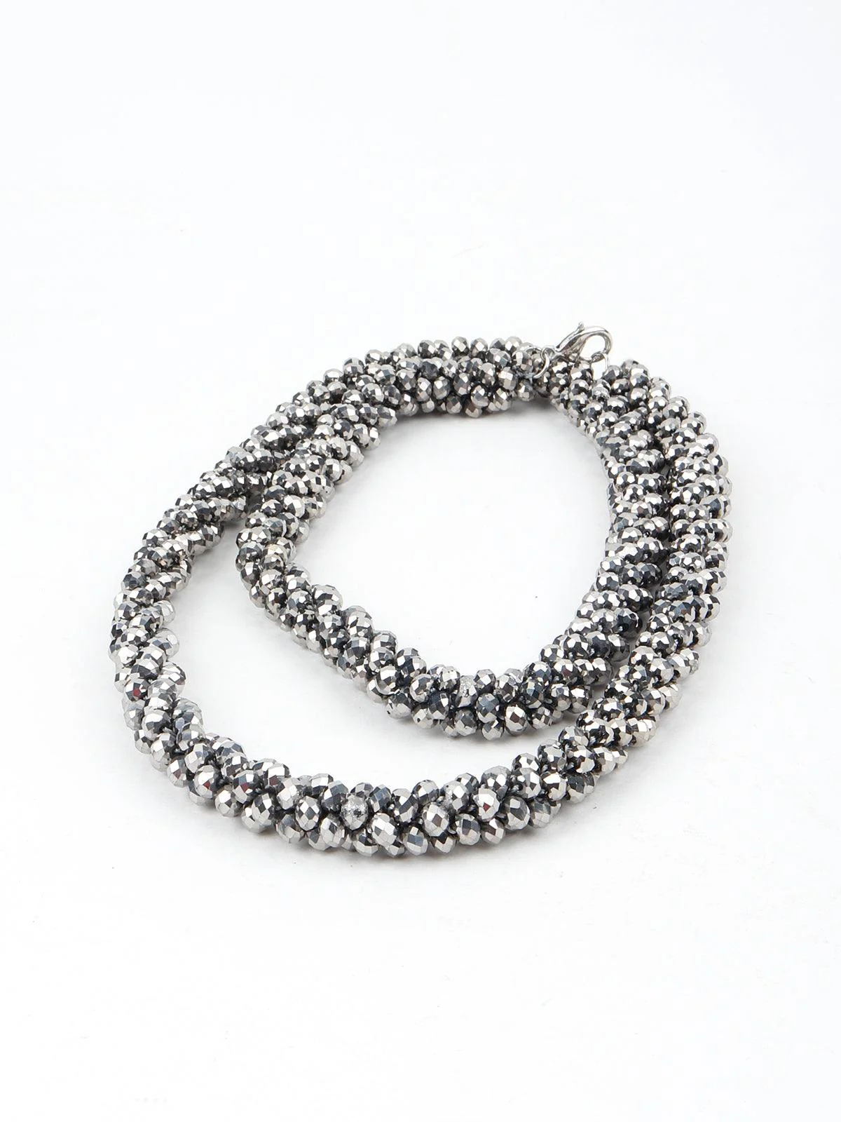 Odette Women Crystal Grey Cut Beads Layered Necklace - Image 5