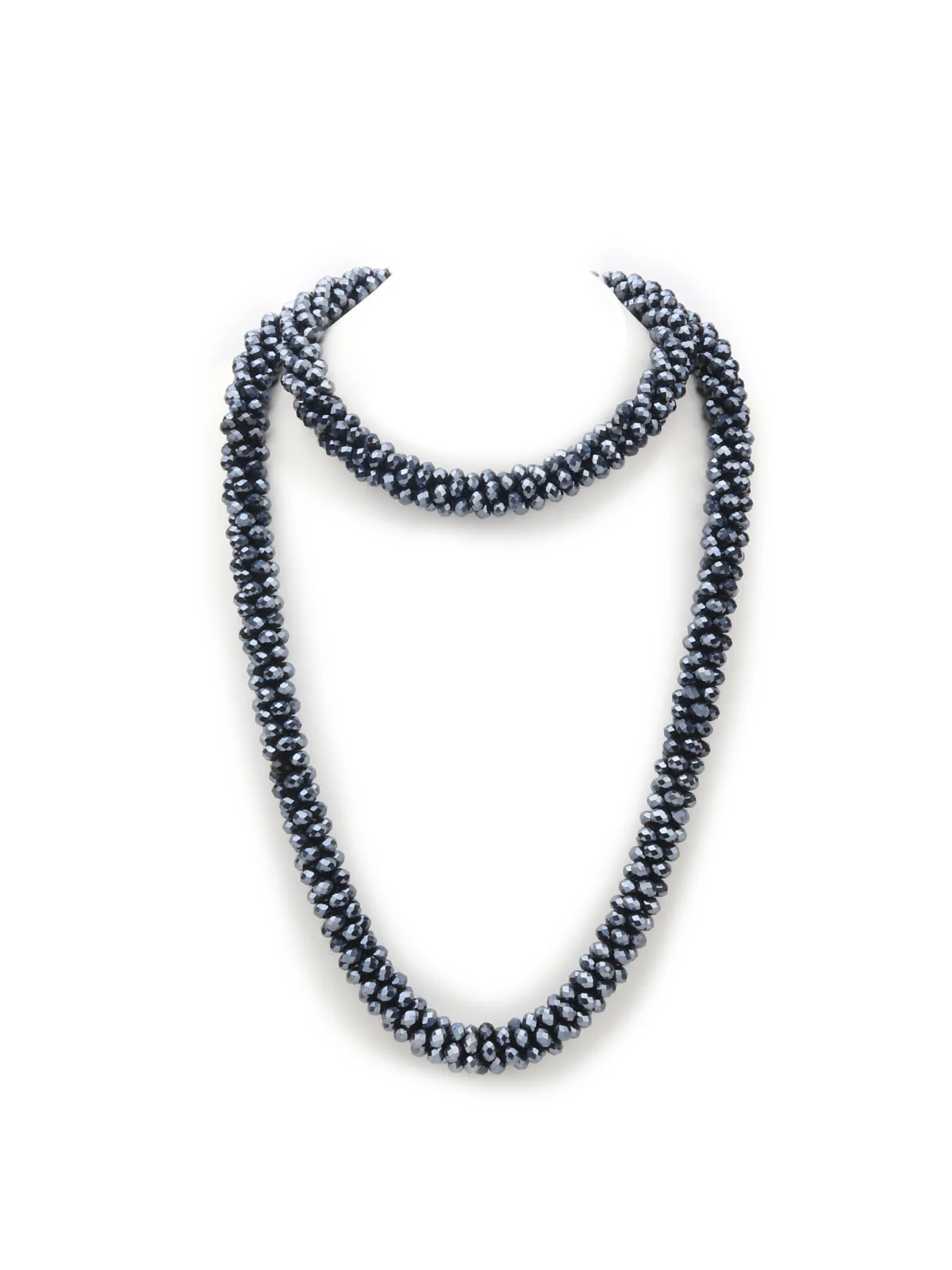 Odette Women Crystal Dark Blue Layered Necklace - Image 3