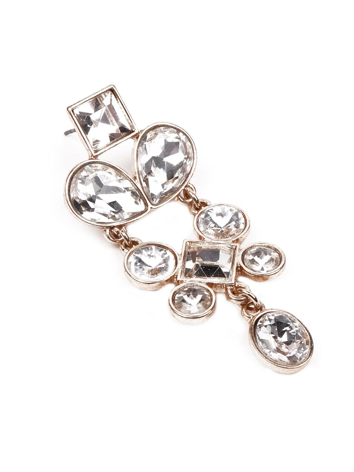 Odette Women Multicolour Crystal Metal Drop Earrings - Image 5