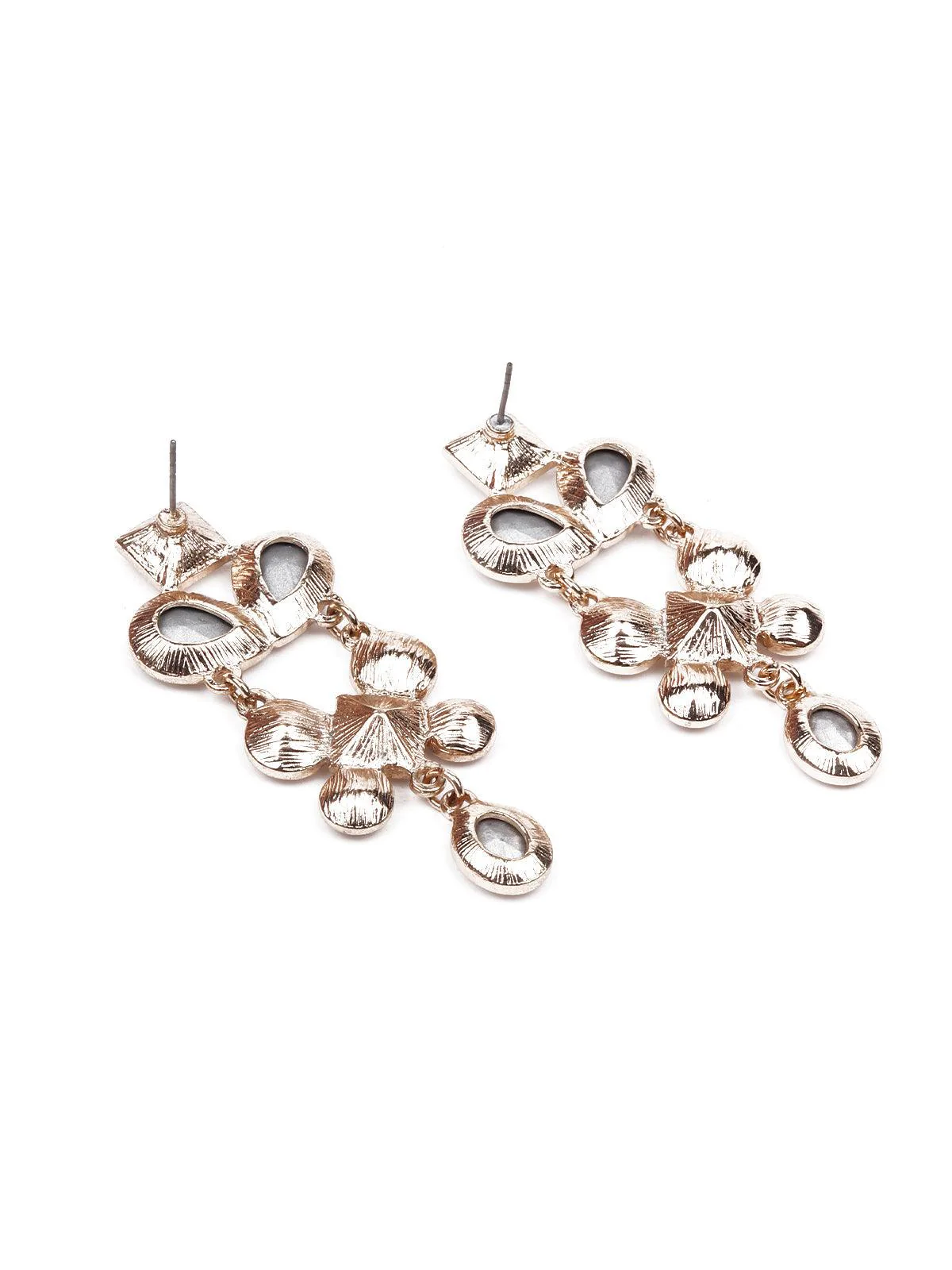 Odette Women Multicolour Crystal Metal Drop Earrings - Image 6