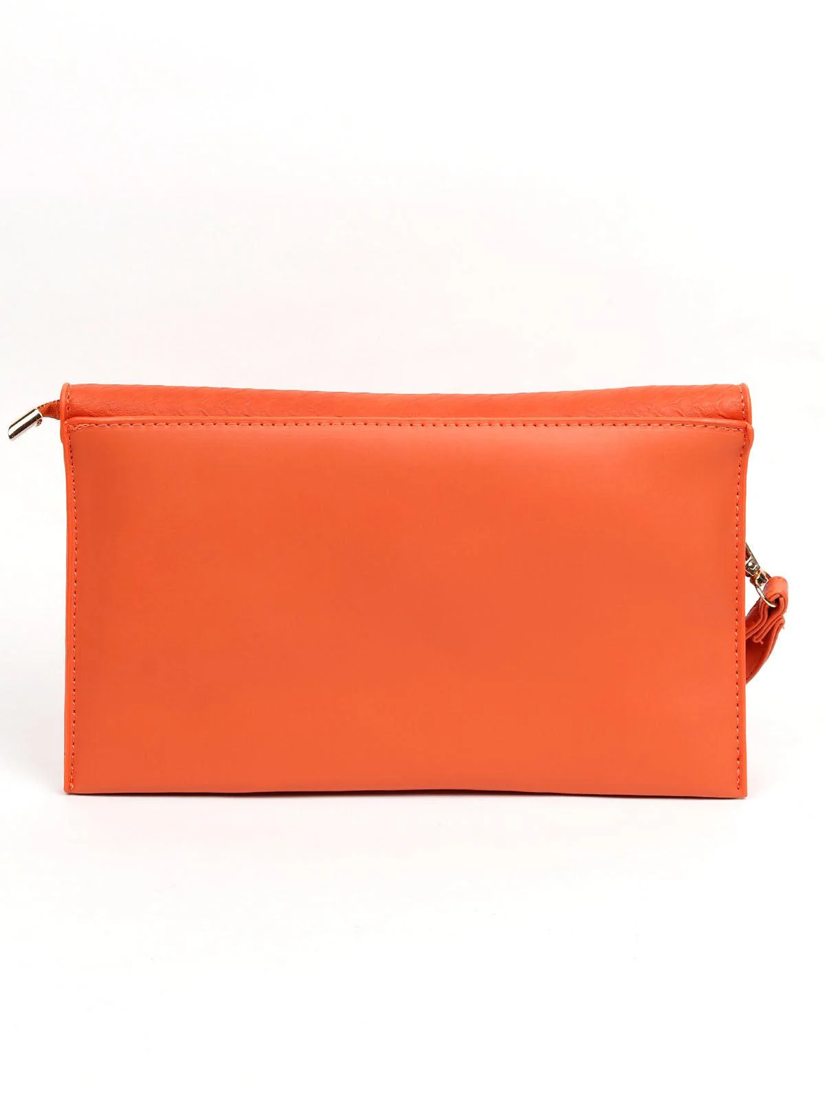Odette Women Orange Metal Clutch - Image 5