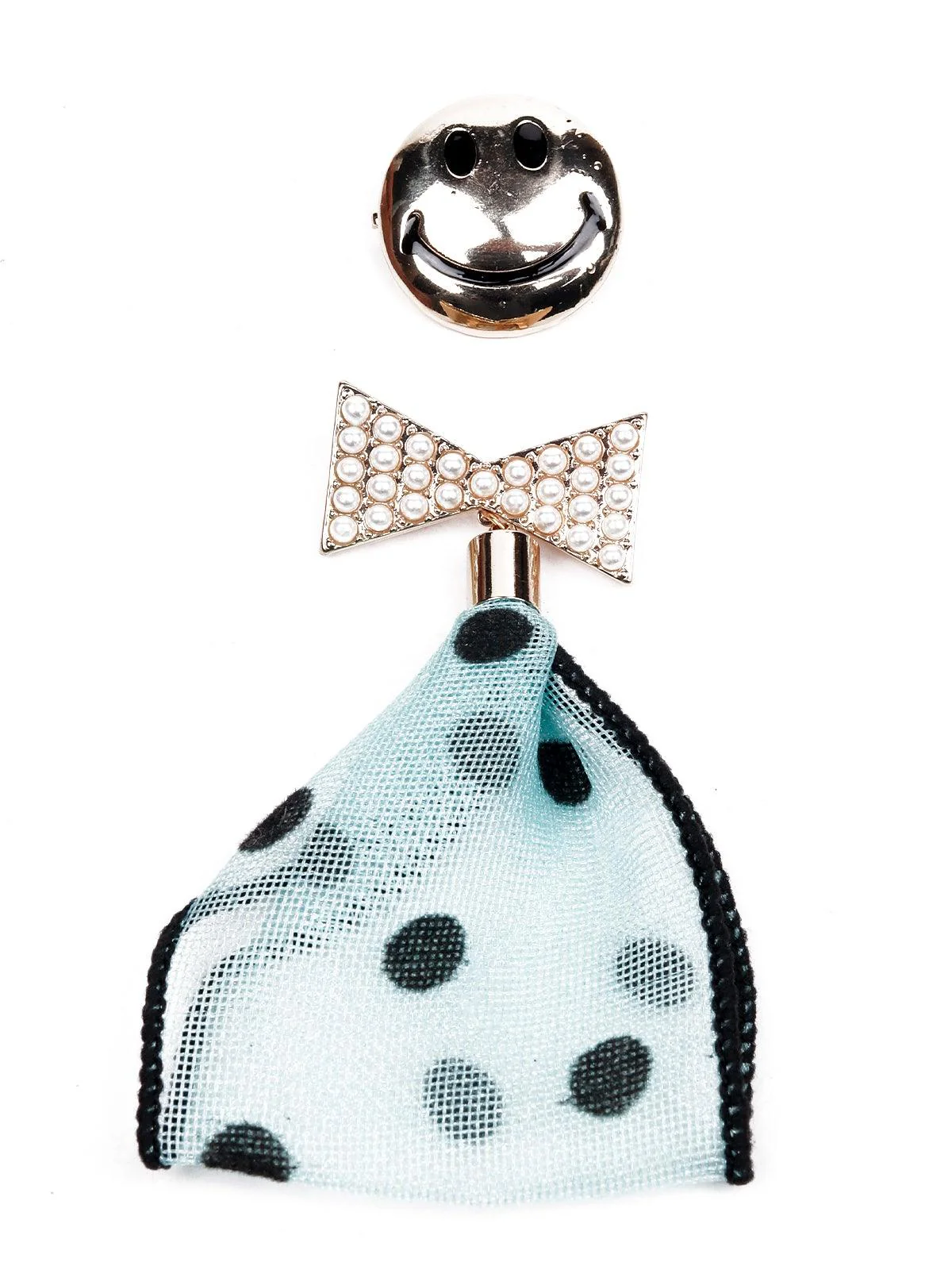 Odette Women Blue Metal Brooch - Image 3