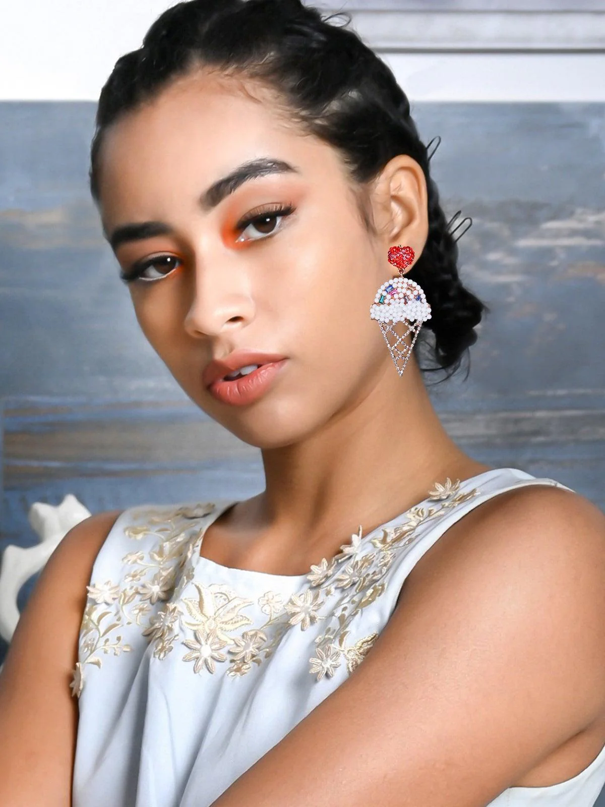 Odette Women Multicolour Metal Earrings - Image 2