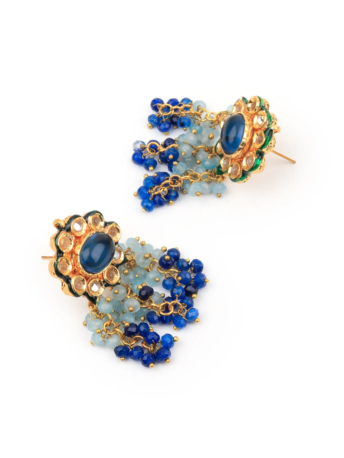 Odette Women Dark Blue Royal Long Necklace Set - Image 6