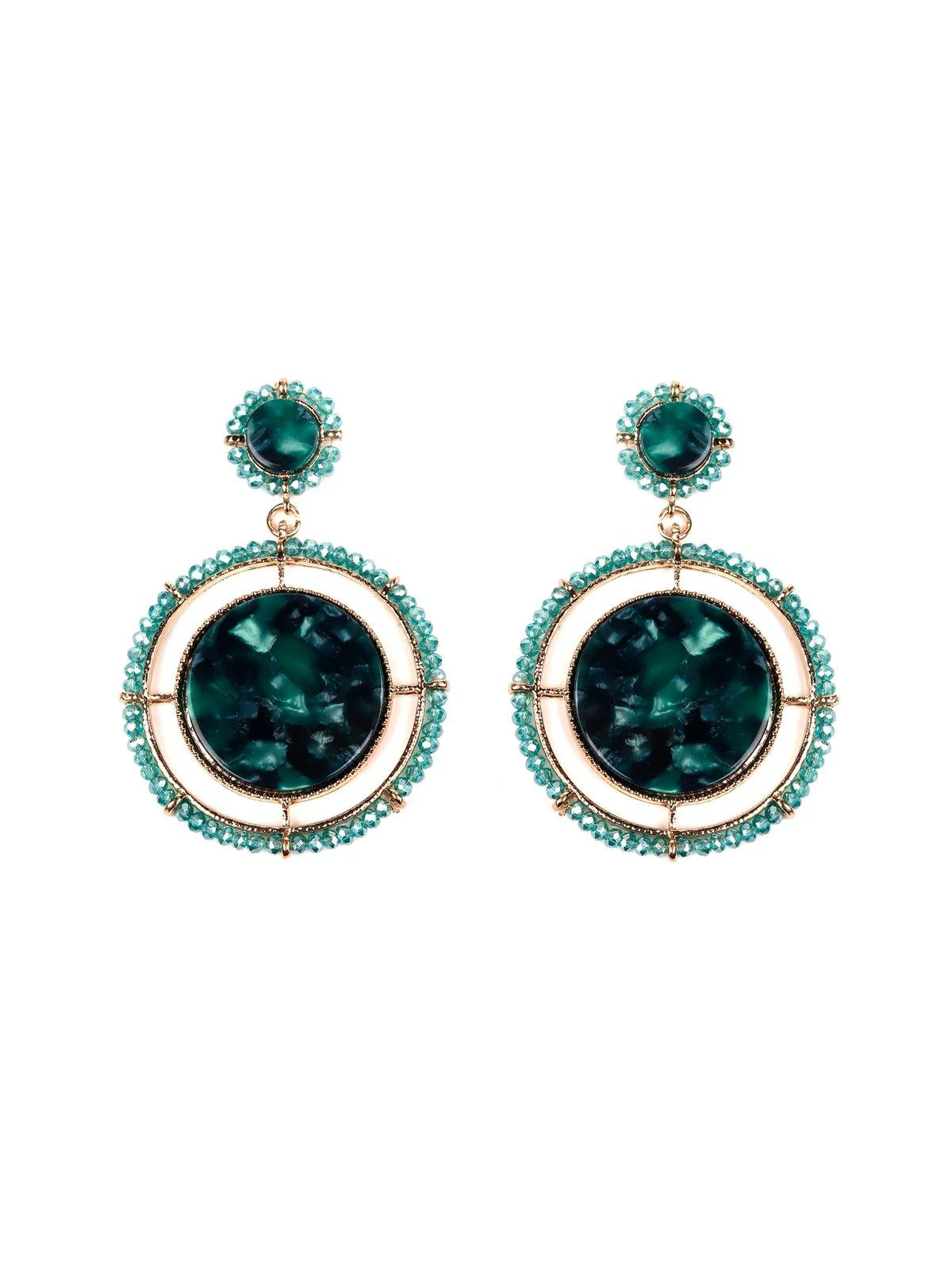 Odette Women Green Metal Earrings - Image 3