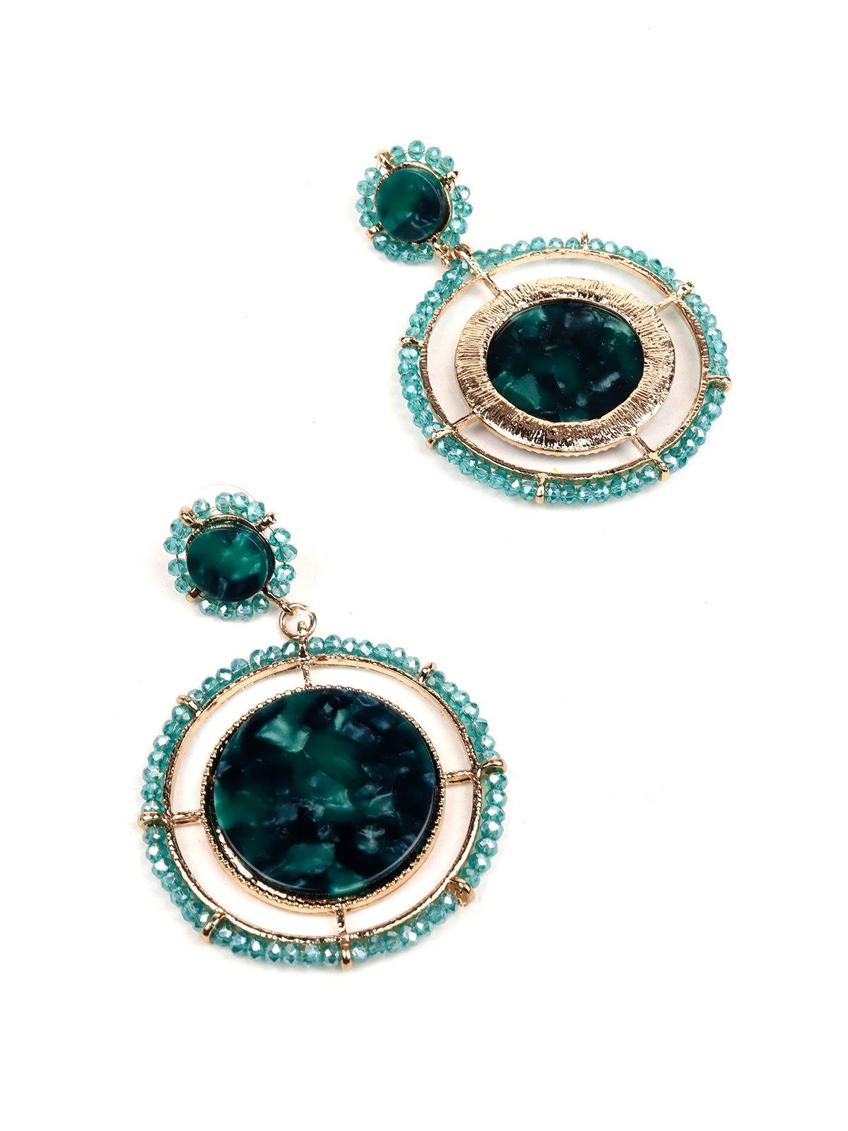 Odette Women Green Metal Earrings - Image 5