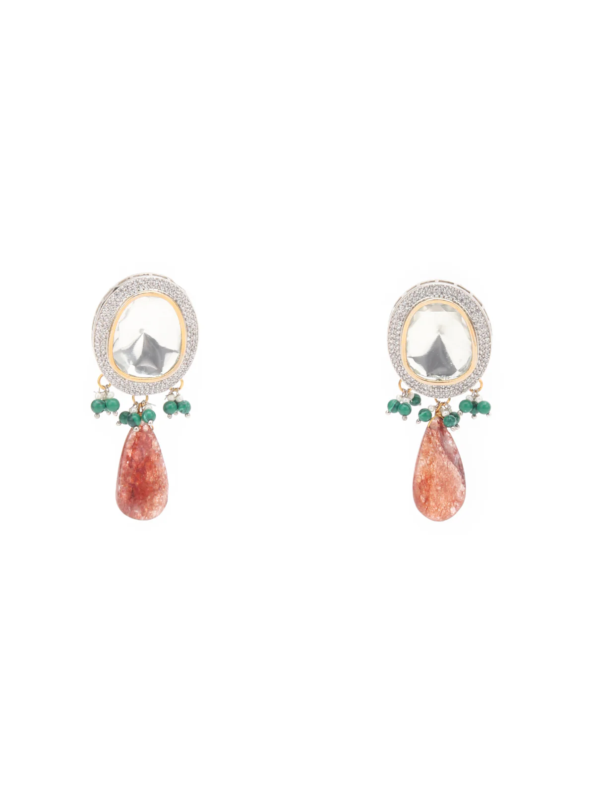Odette Green And Brown Alloy Jewellery Set For Women - Image 5