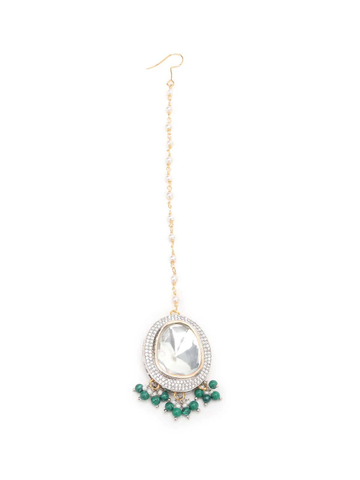 Odette Green And Brown Alloy Jewellery Set For Women - Image 7