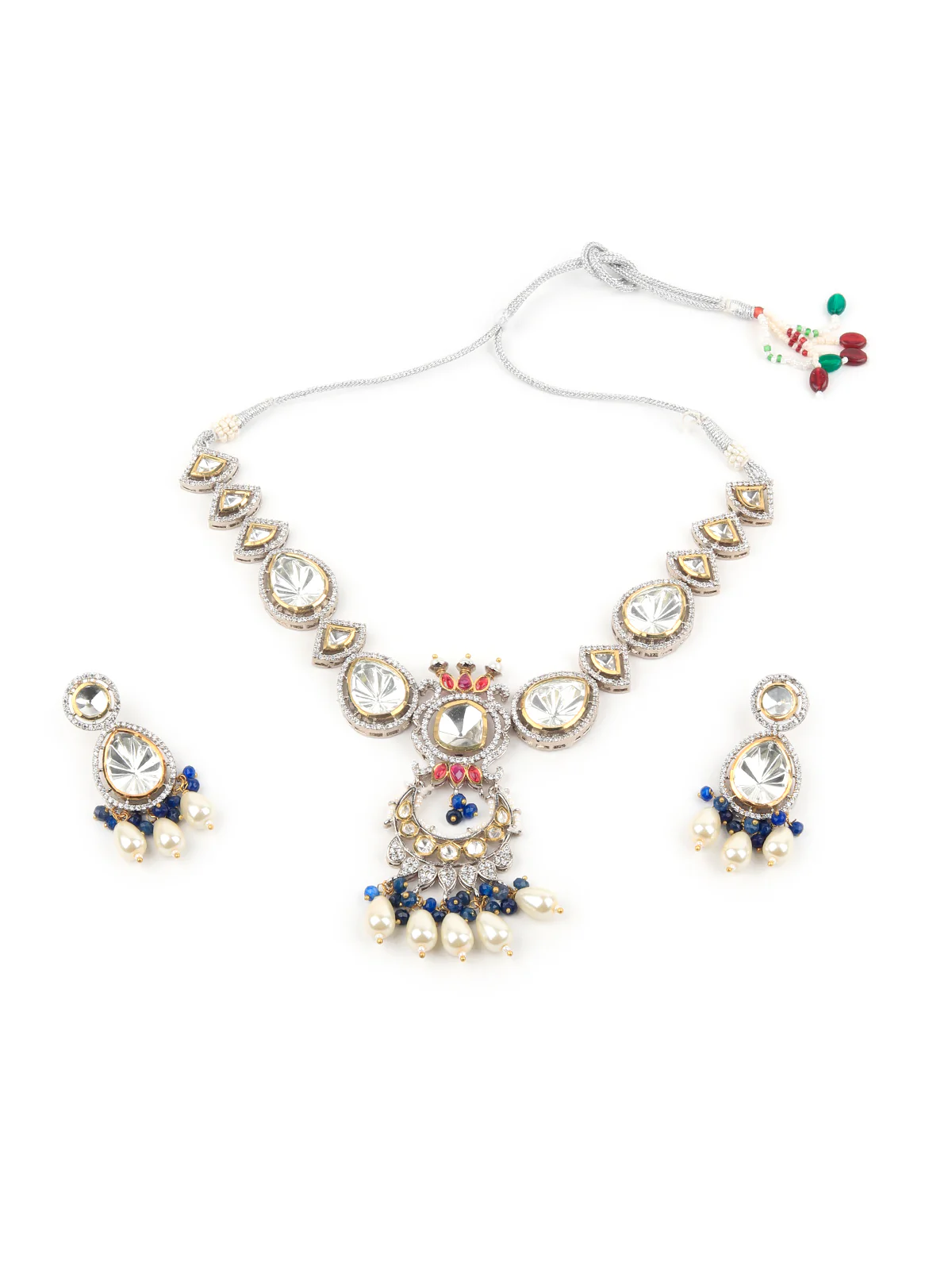 Odette White Alloy Jewellery Set For Women - Image 2