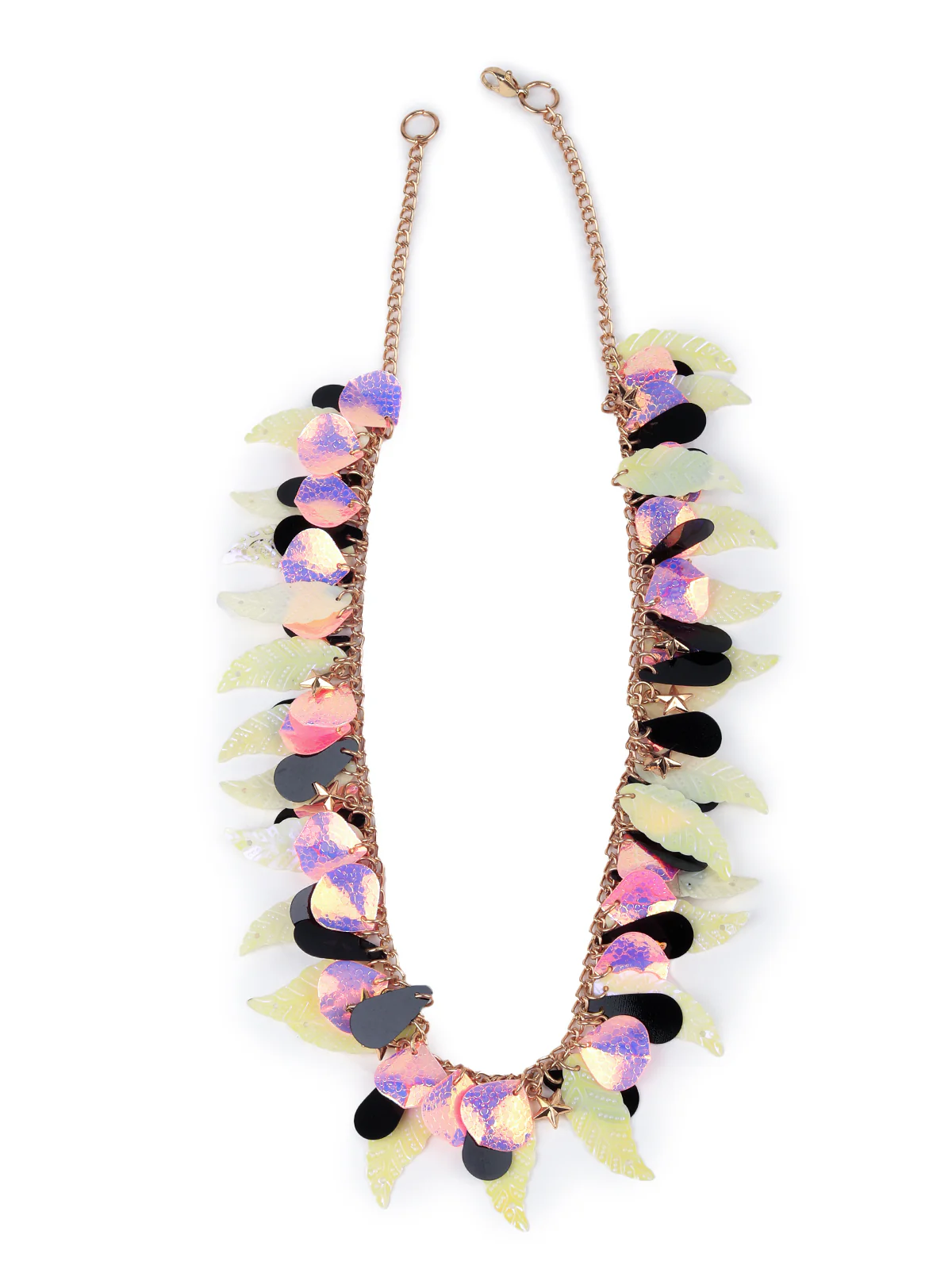 Odette Women Dazzling Leaf Cut Out Party Neck Piece - Image 3