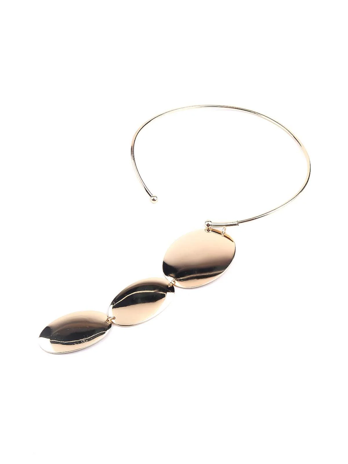 Odette Women Deep Gold Rounded Modern Art Inspired Necklace - Image 4