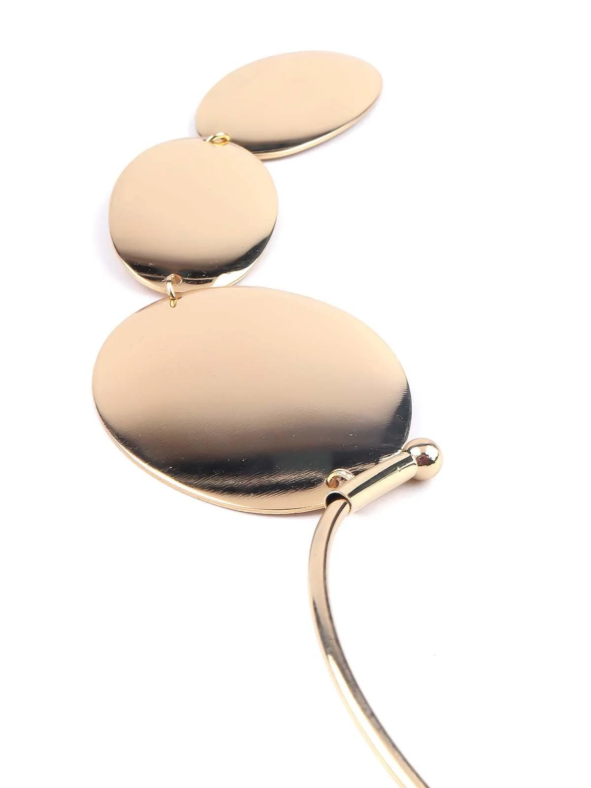 Odette Women Deep Gold Rounded Modern Art Inspired Necklace - Image 5