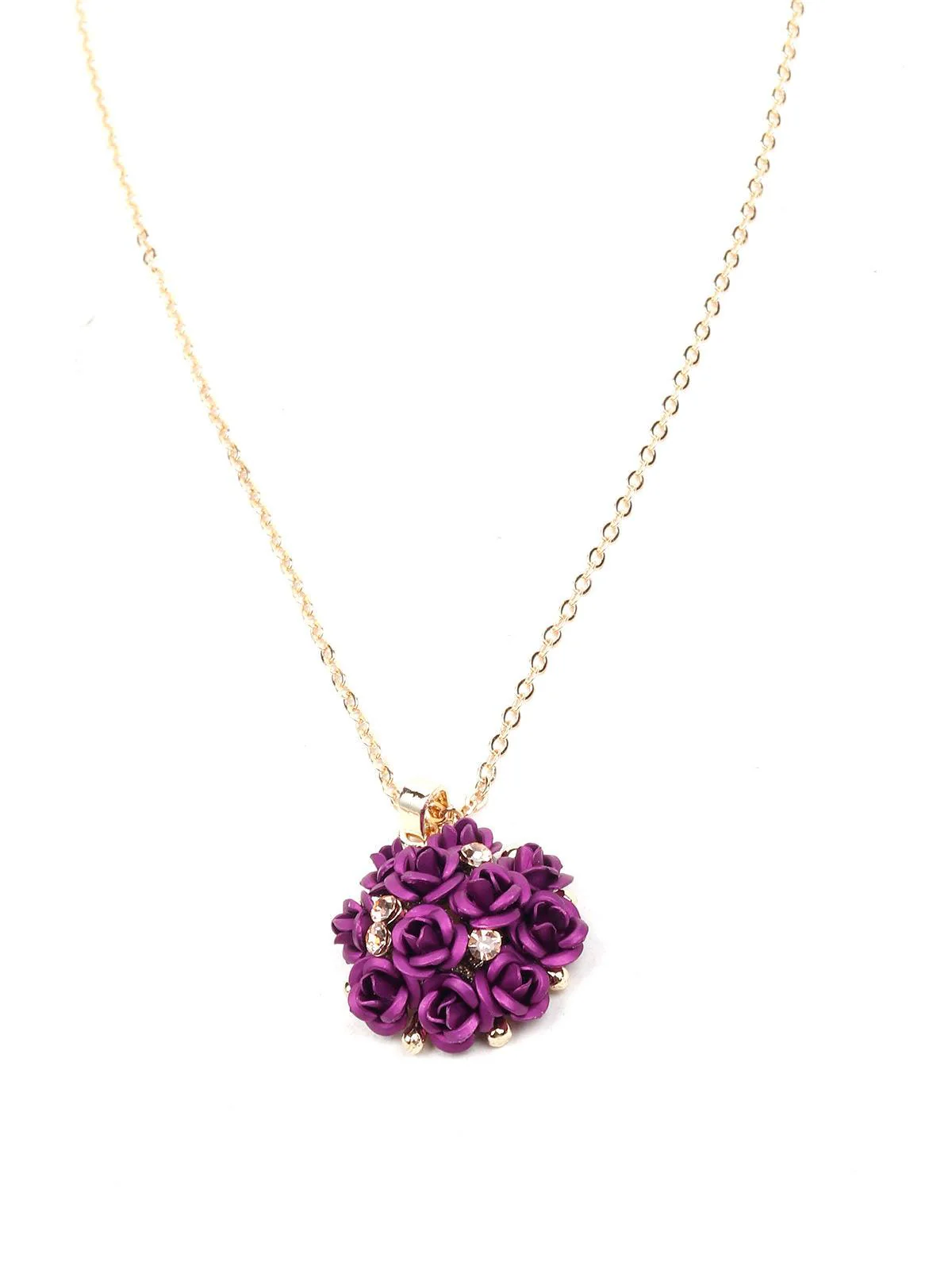 Odette Women Purple Metal Necklace Set - Image 4