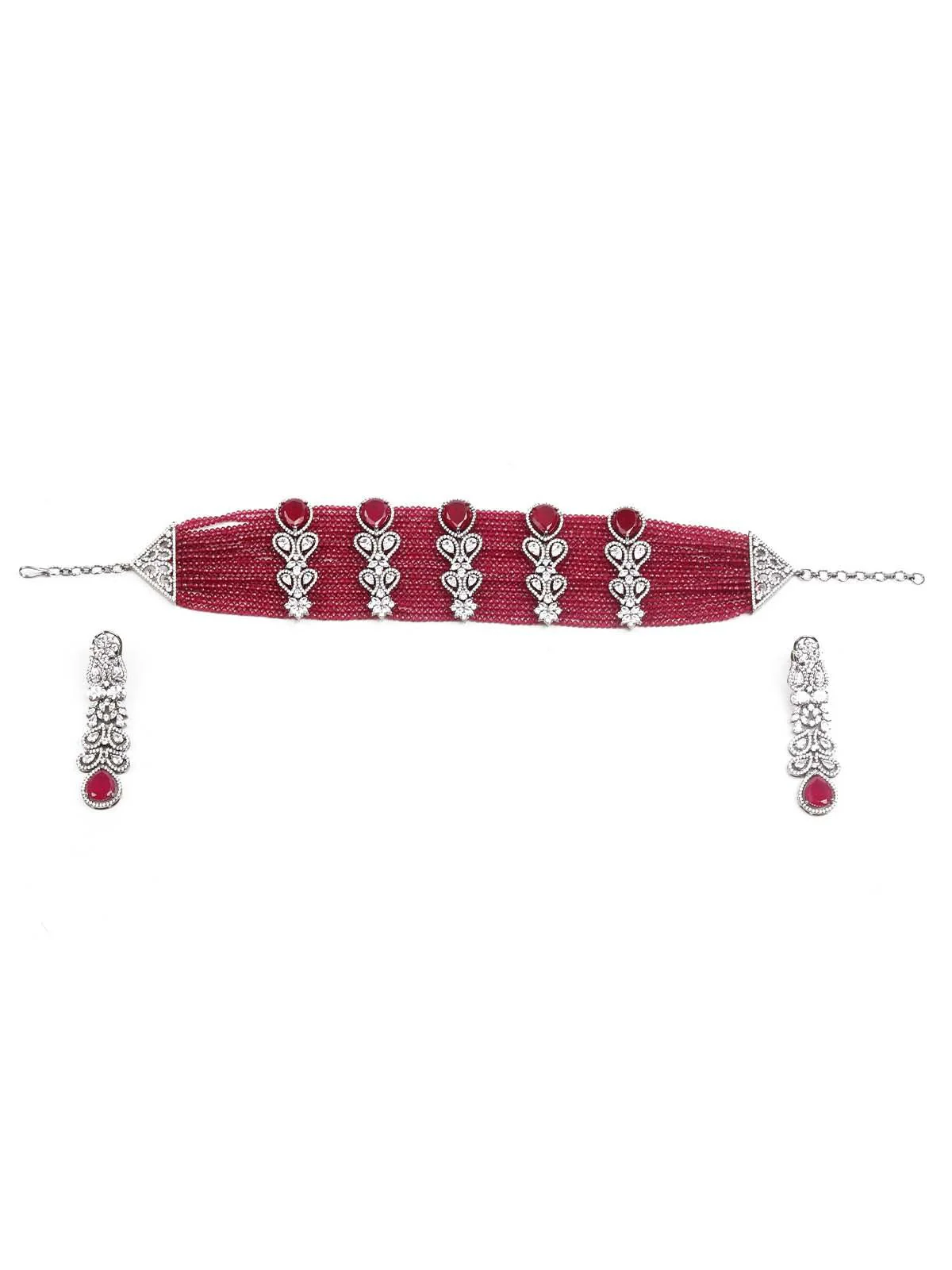 Odette Women Designer Beads And Stones Necklace Set - Image 3