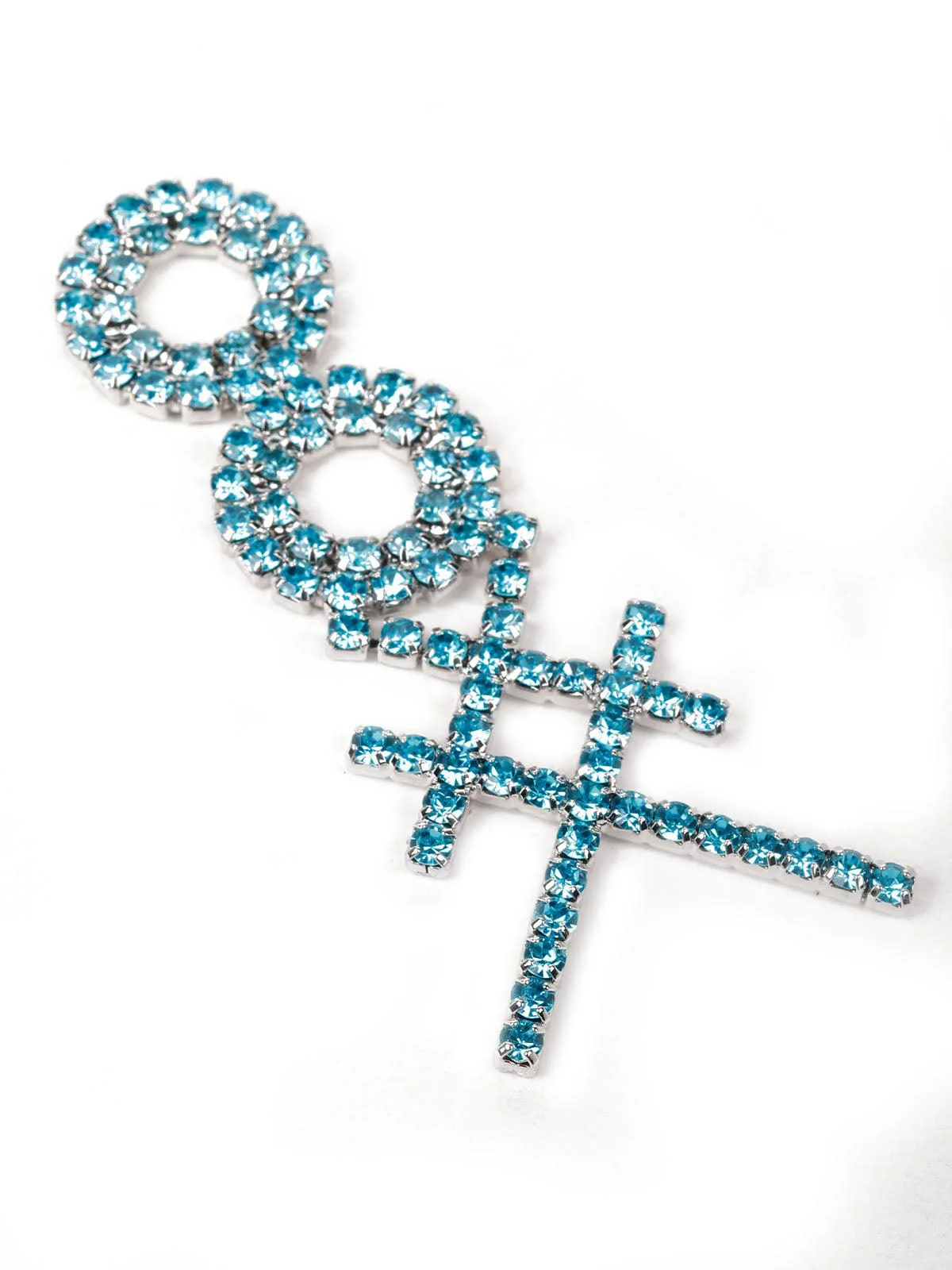 Odette Women Blue Metal Cross Earrings - Image 5