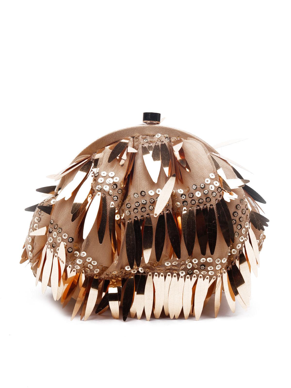 Odette Women Gold-Metal Clutch - Image 5
