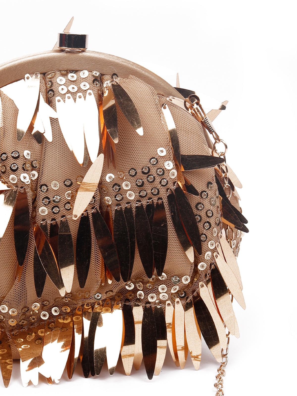 Odette Women Gold-Metal Clutch - Image 6