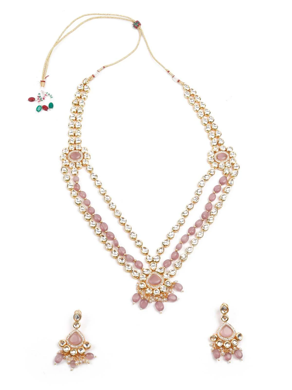 Odette Women Designer Kundan And Stones Necklace Set - Image 3