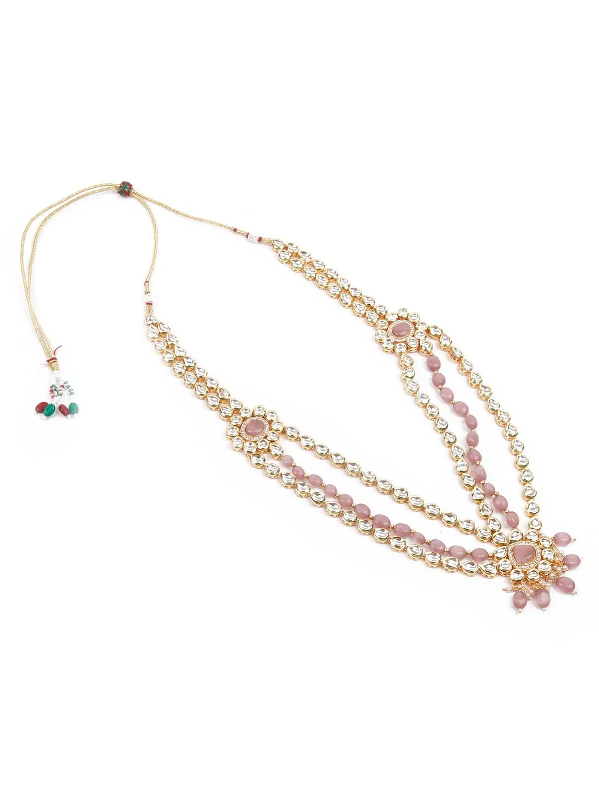 Odette Women Designer Kundan And Stones Necklace Set - Image 4