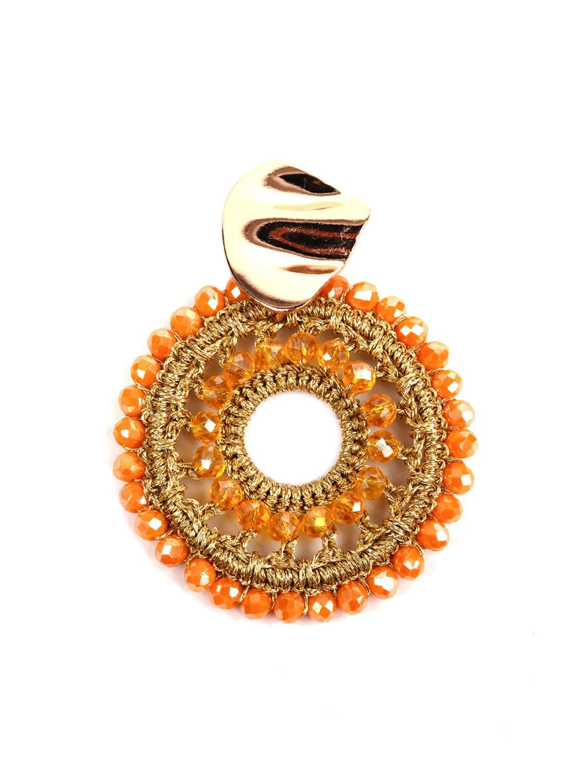 Odette Women Orange Metal Earrings - Image 4