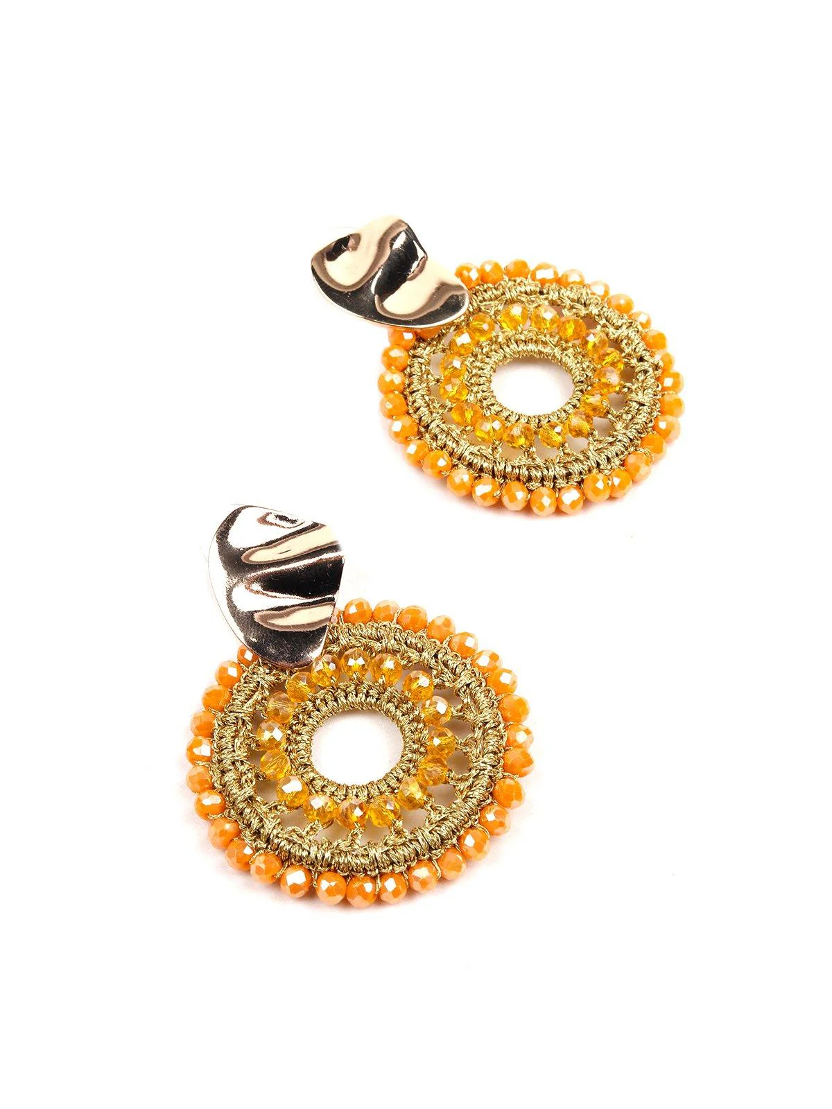 Odette Women Orange Metal Earrings - Image 5