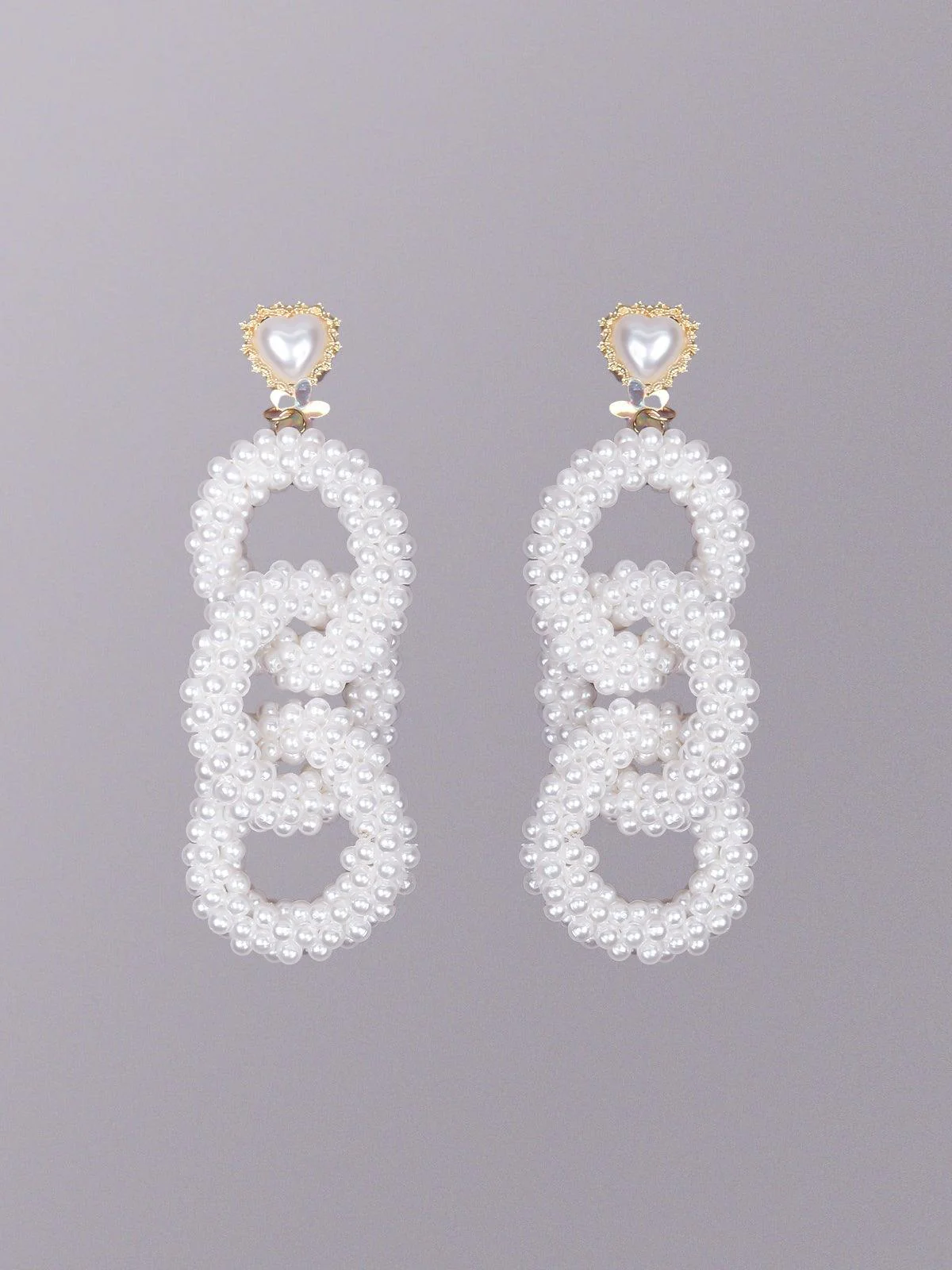 Odette Women White Metal Earrings - Image 3