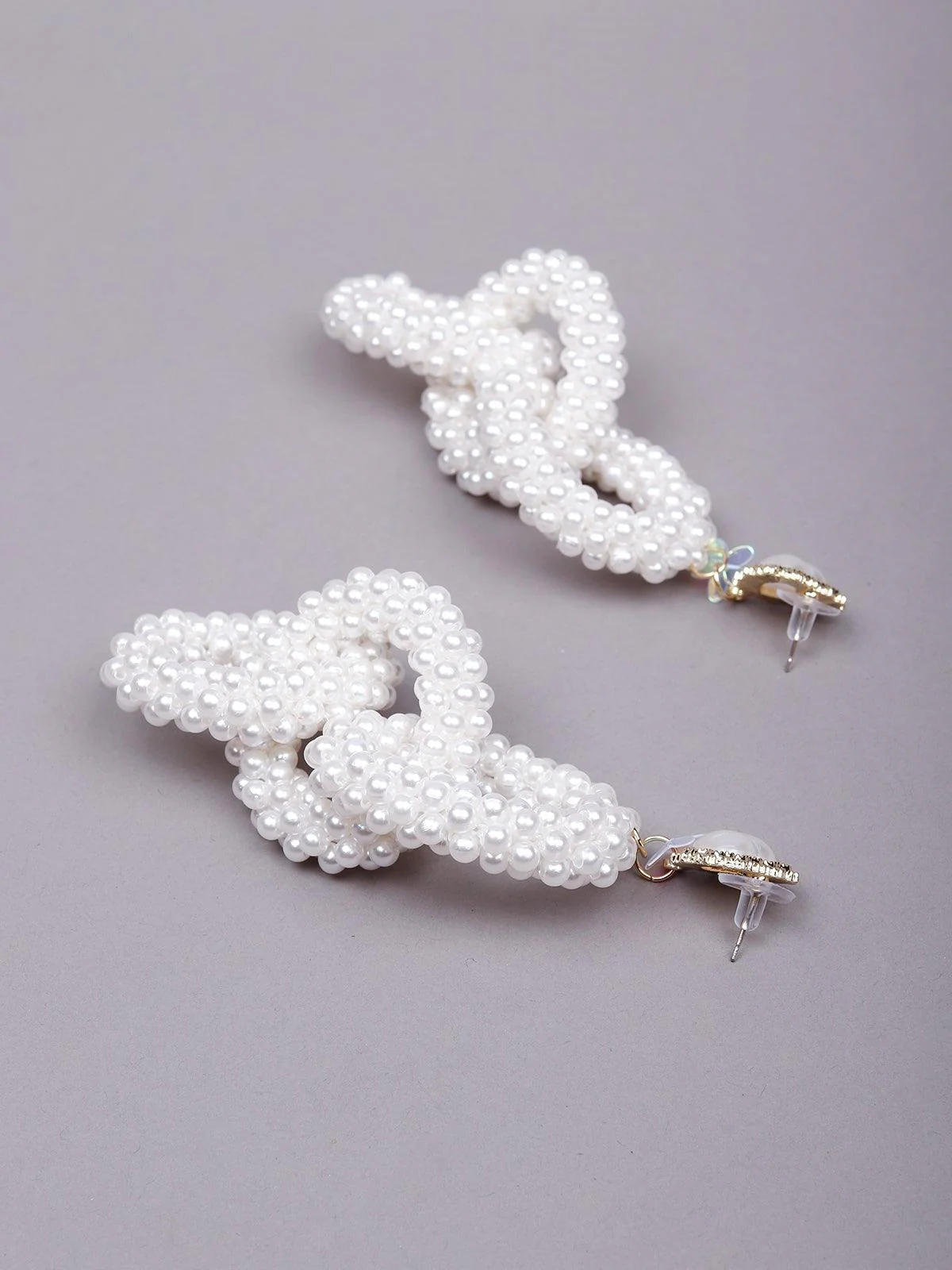 Odette Women White Metal Earrings - Image 6