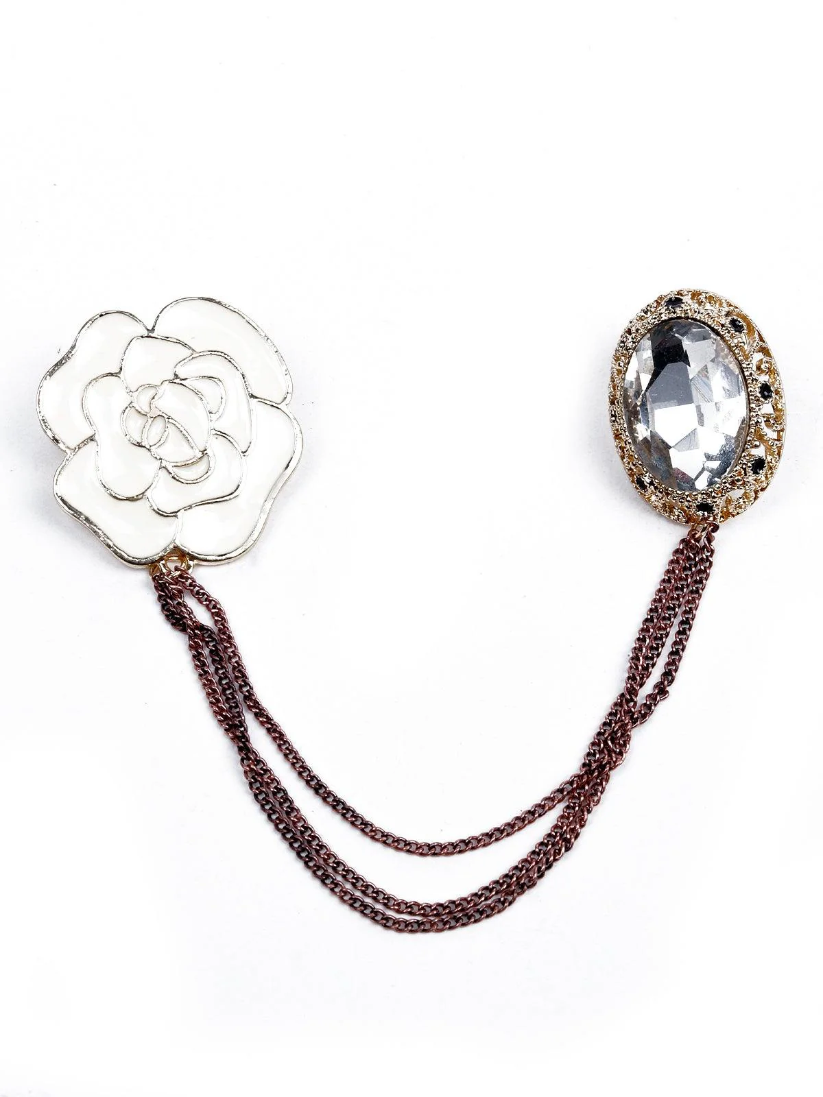 Odette Women Gold Metal 2 Piece Brooch - Image 4