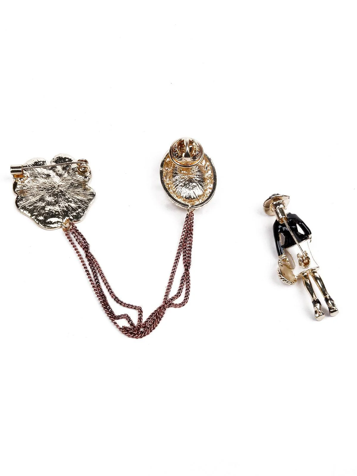 Odette Women Gold Metal 2 Piece Brooch - Image 7