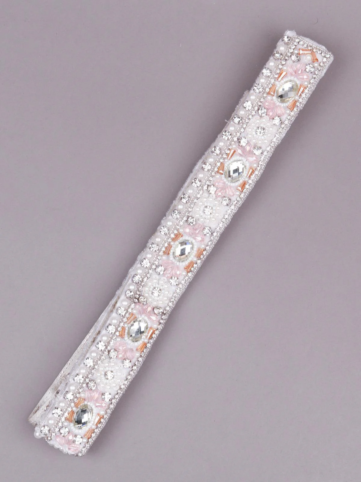 Odette Women White Elastic Leatherette Belt - Image 4