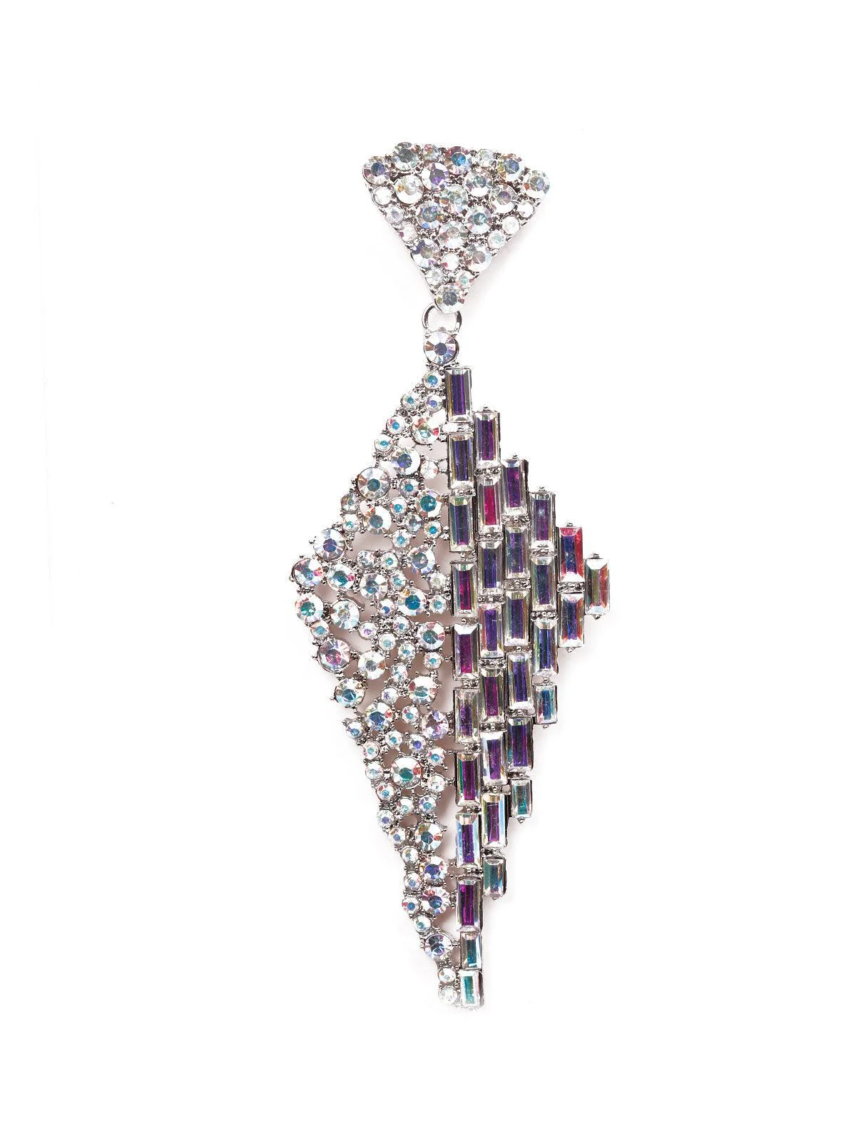 Odette Women Silver Diamond Metal Earrings - Image 4