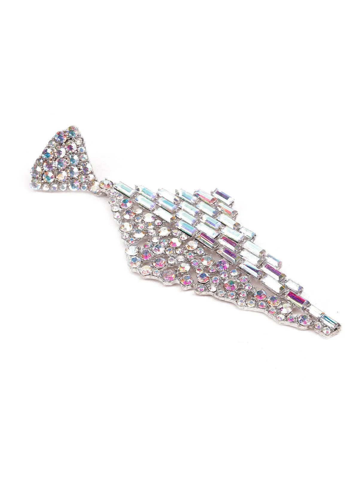 Odette Women Silver Diamond Metal Earrings - Image 5
