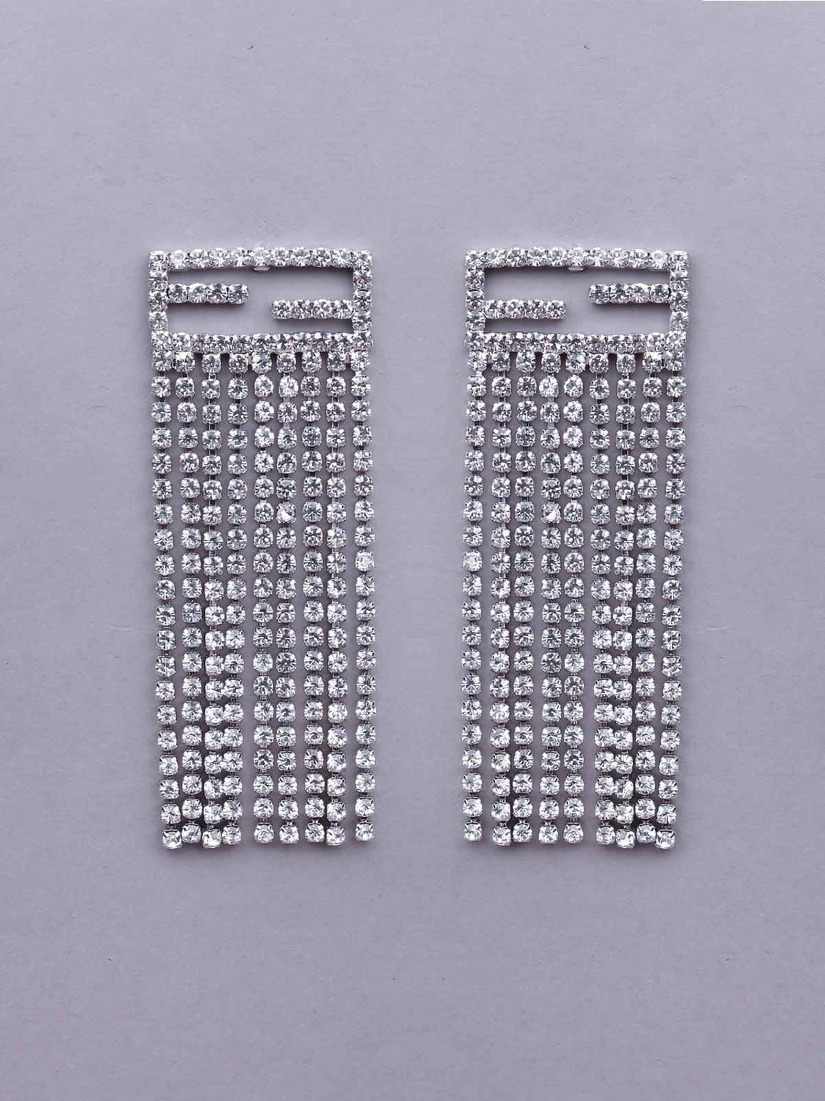 Odette Women Silver Metal Drop Earrings - Image 3