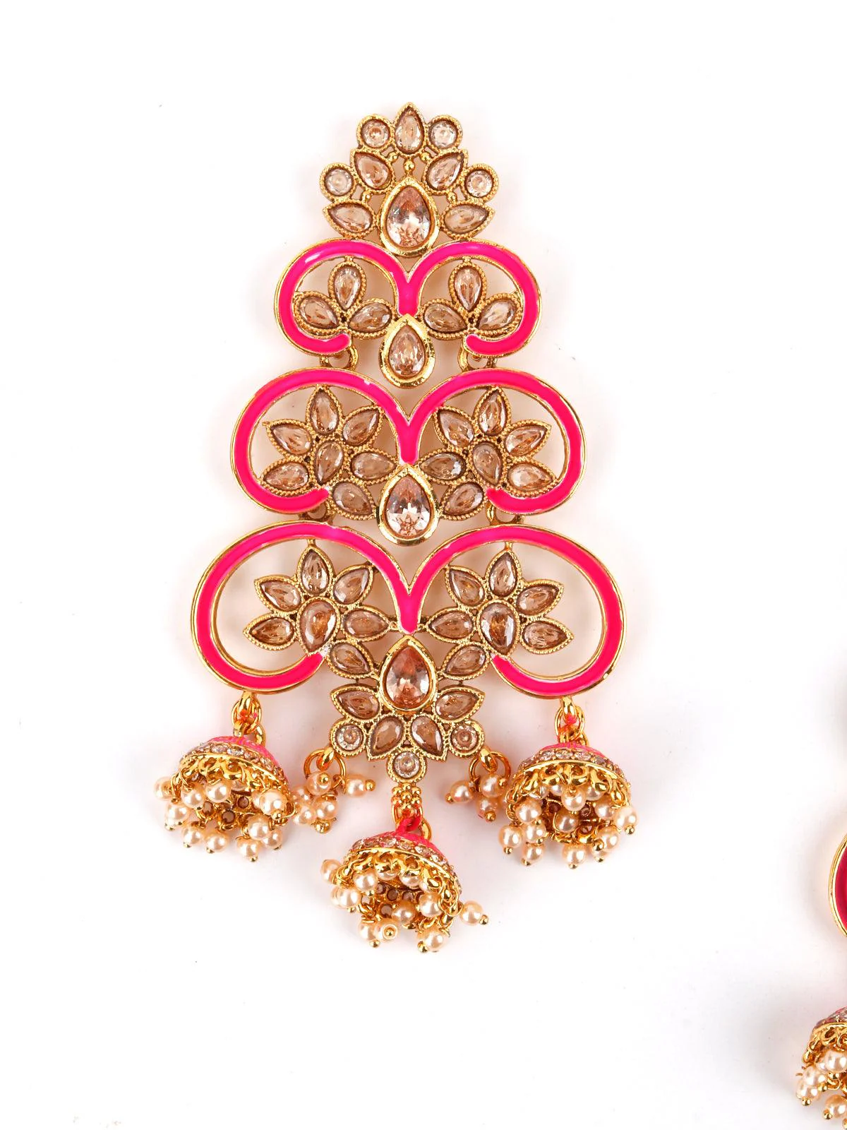 Odette Women Divine Pink Dangle-Jhumka Earrings! - Image 4