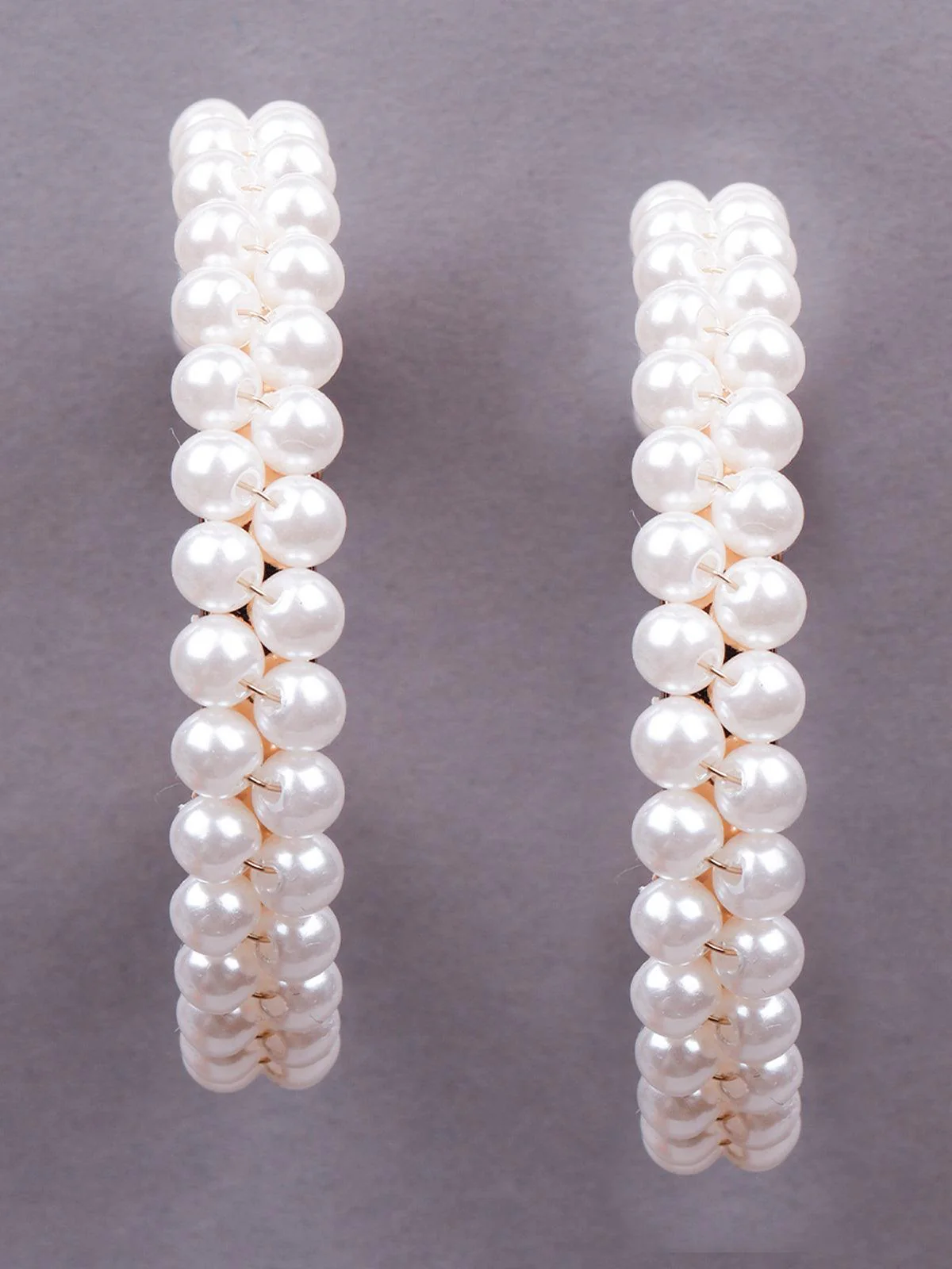 Odette Women White Metal Statement Earrings - Image 3