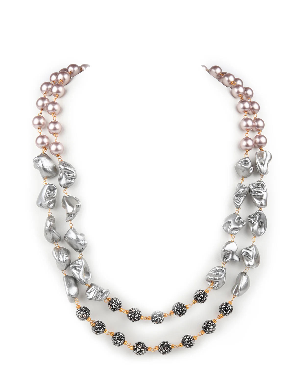 Odette Women Double Layered Beaded Neckpiece - Image 4