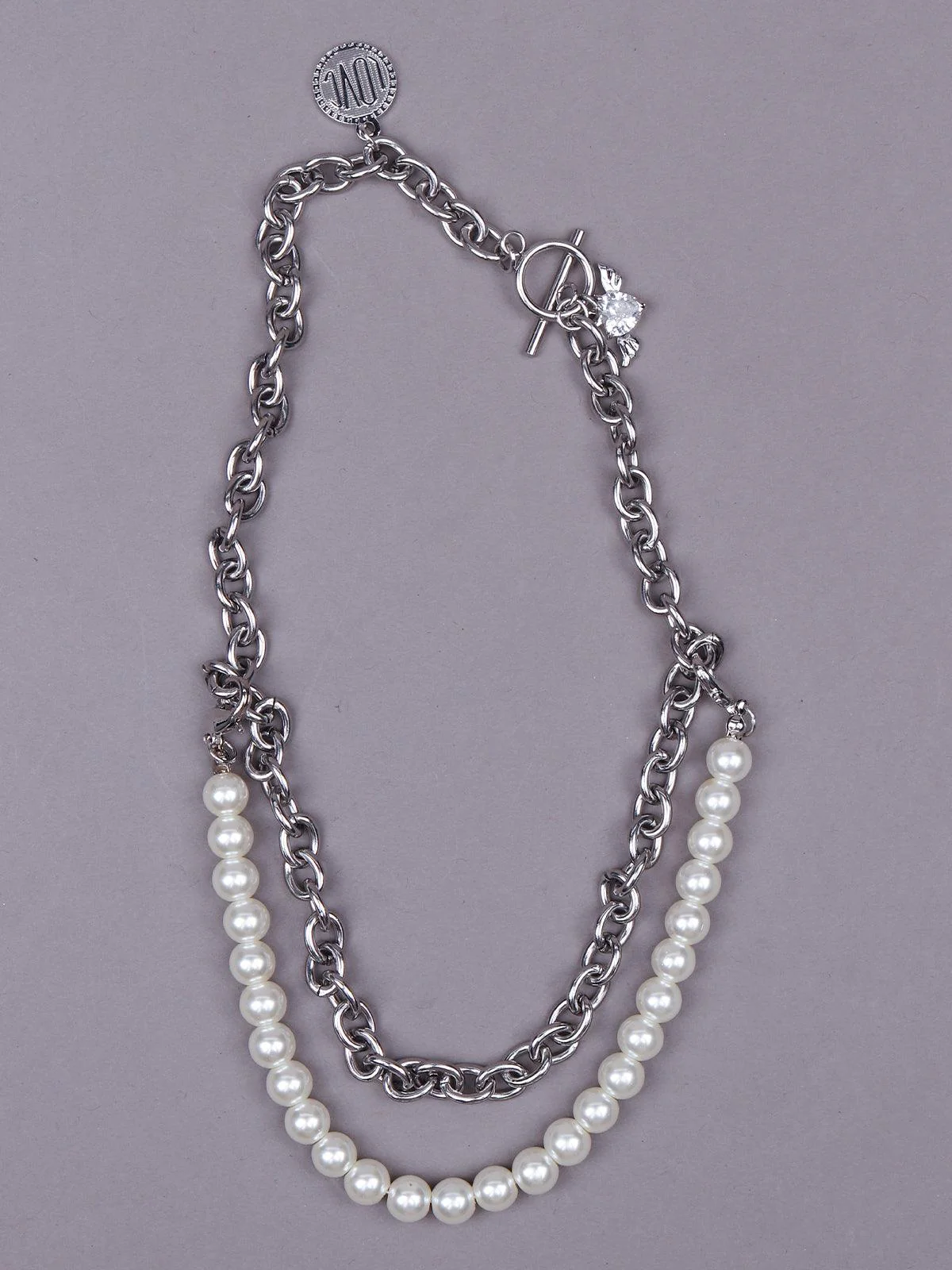 Odette Women Silver Metal Chain Necklace - Image 3