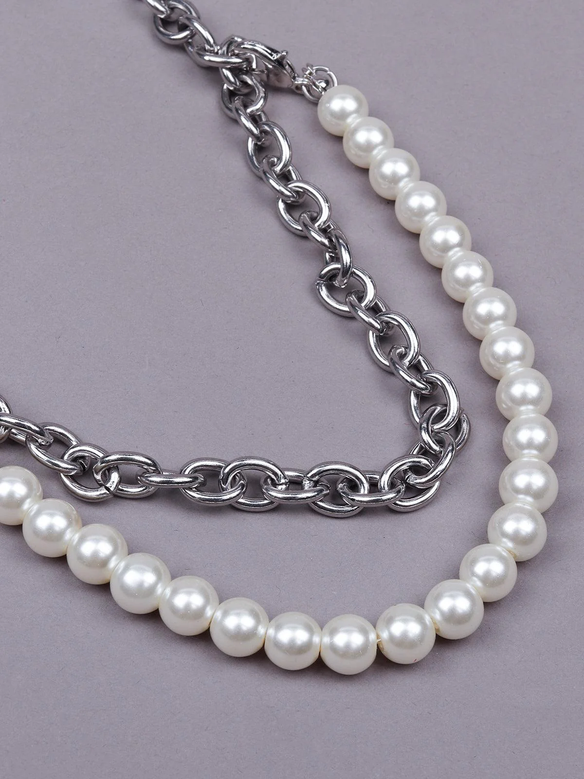 Odette Women Silver Metal Chain Necklace - Image 5